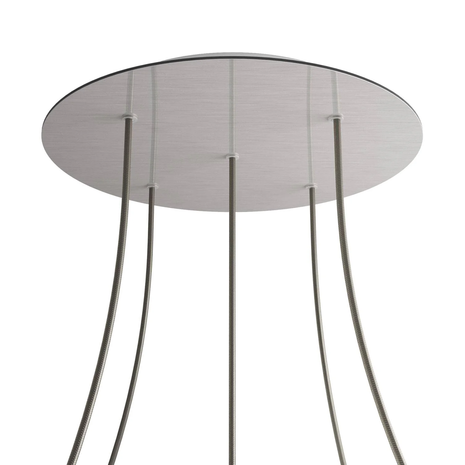XXL Rose-One round ceiling rose, 400 mm diameter with 5 holes and 4 side holes - Satin-finish Dibond Steel