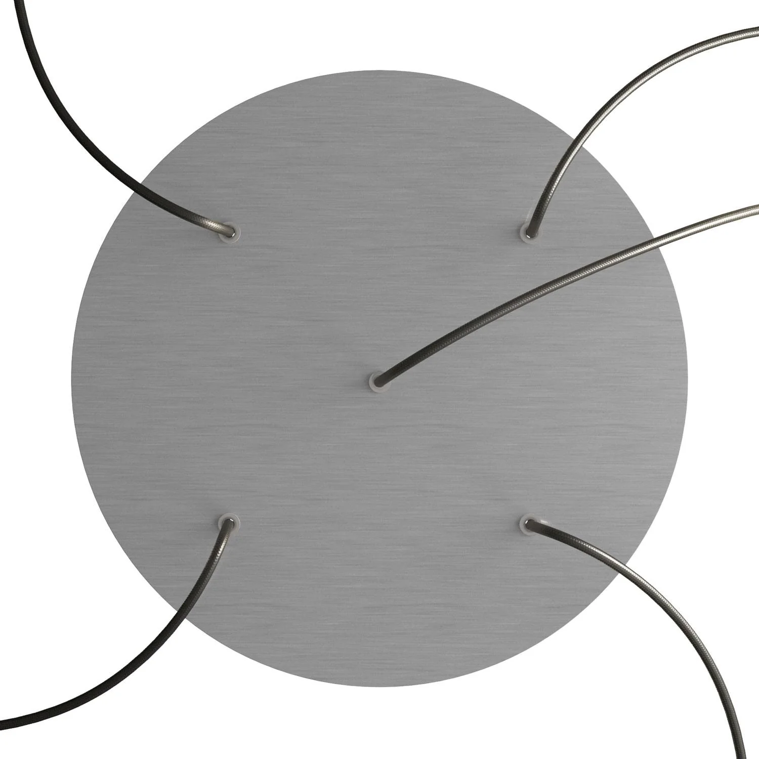 XXL Rose-One round ceiling rose, 400 mm diameter with 5 holes and 4 side holes - Satin-finish Dibond Steel - Image 2