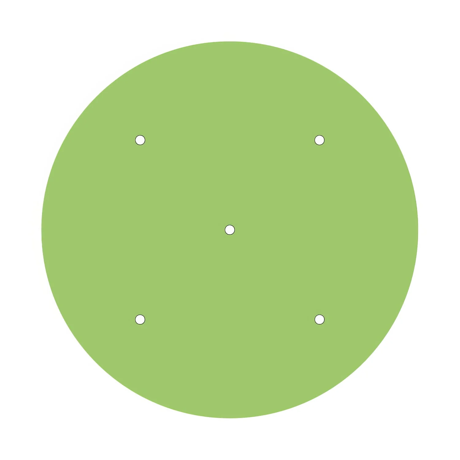 XXL Rose-One round ceiling rose, diameter 400 mm with 5 holes and 4 side holes - Meadow green - Image 3