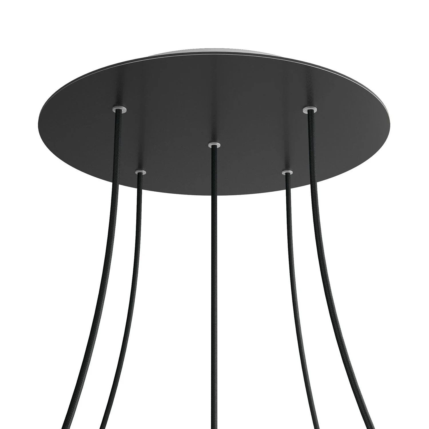 XXL Rose-One round ceiling rose, diameter 400 mm with 5 holes and 4 side holes - Matt black