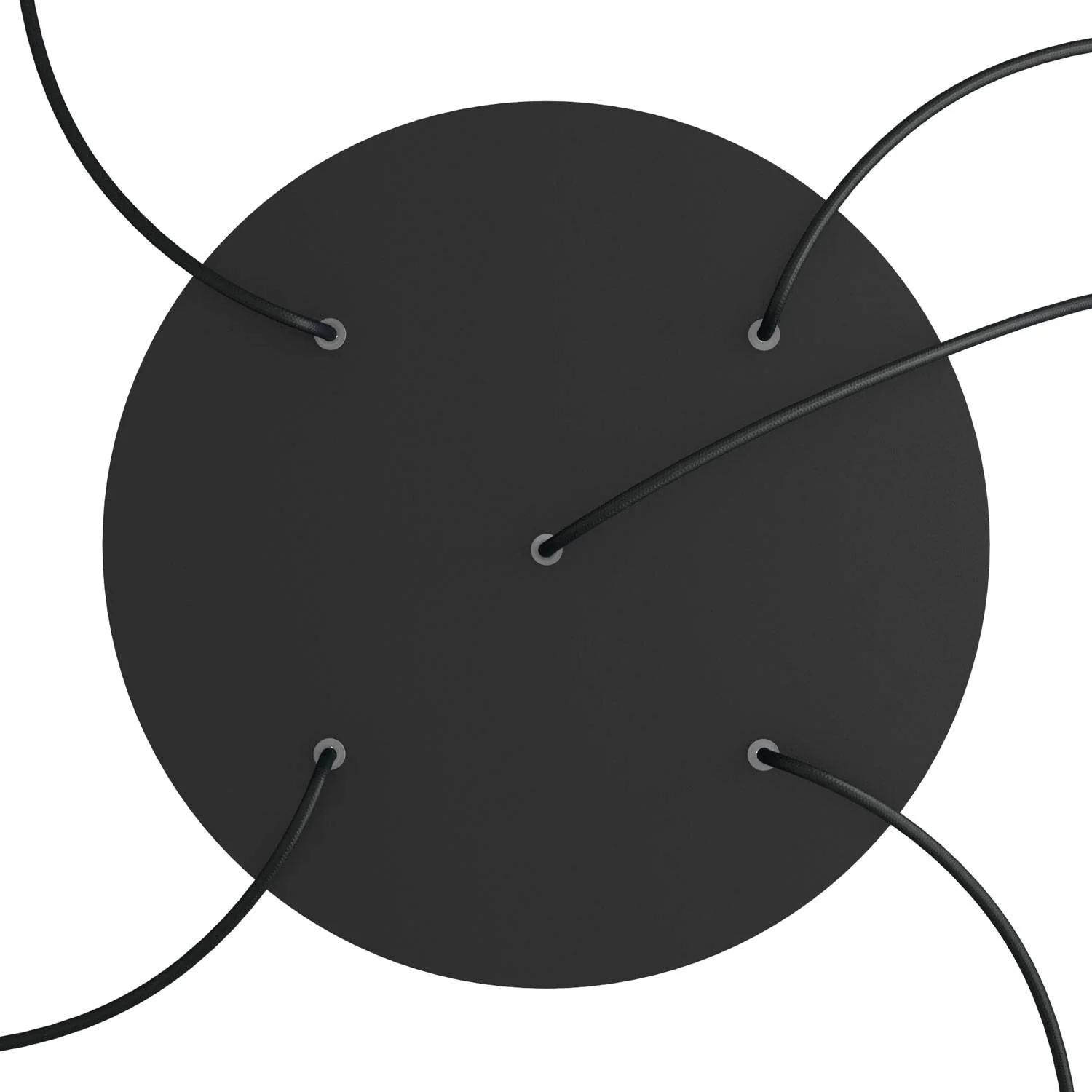 XXL Rose-One round ceiling rose, diameter 400 mm with 5 holes and 4 side holes - Matt black - Image 2