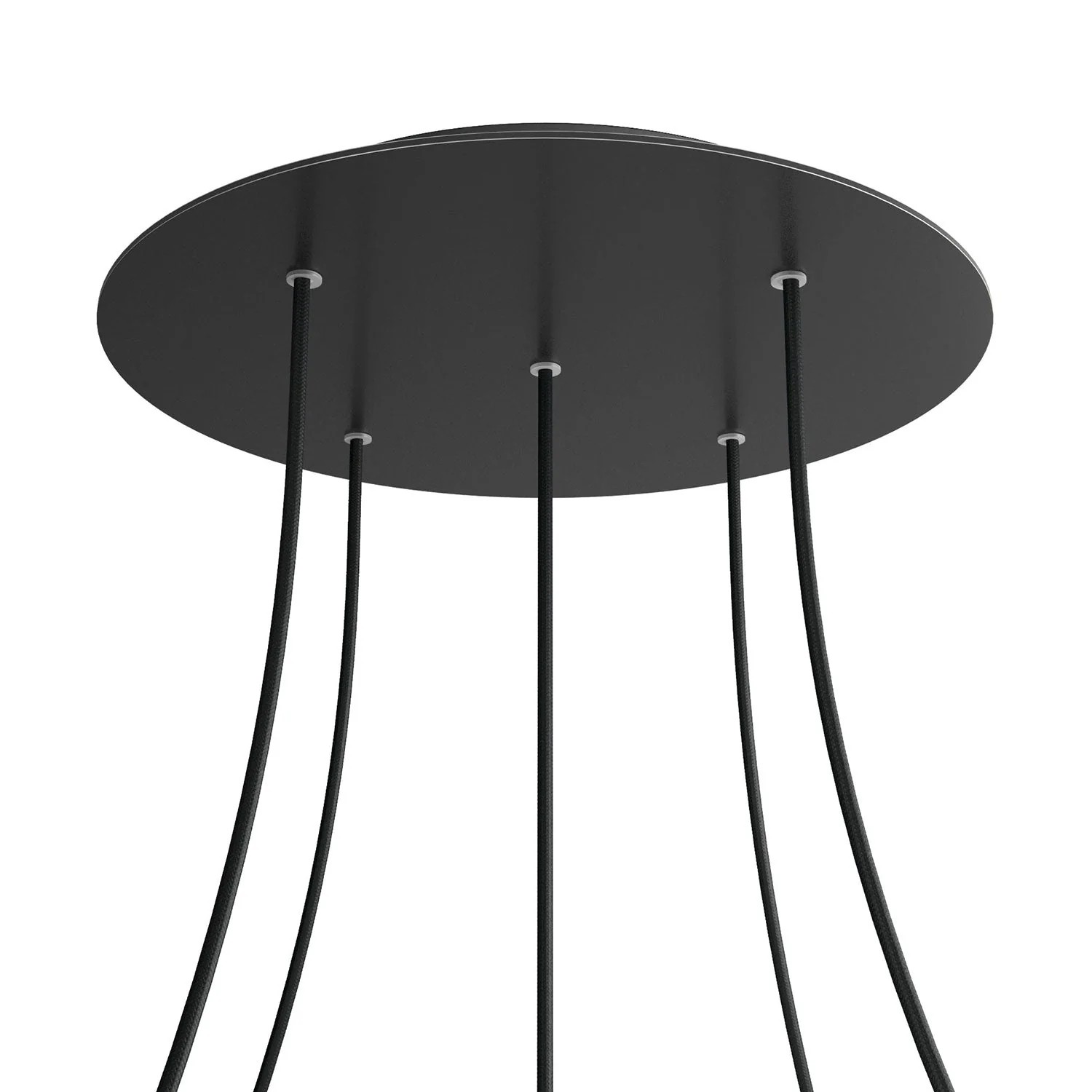 XXL Rose-One round ceiling rose, diameter 400 mm with 5 holes and 4 side holes - Matt black - Image 8