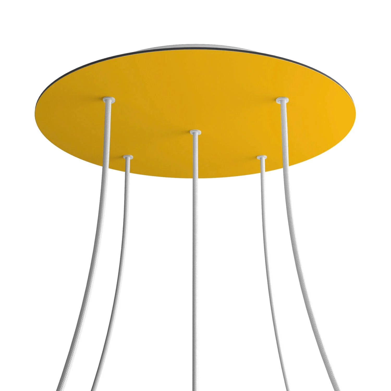 XXL Rose-One round ceiling rose, 400 mm diameter with 5 holes and 4 side holes - Mustard