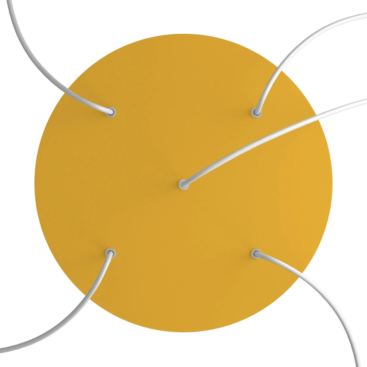 XXL Rose-One round ceiling rose, 400 mm diameter with 5 holes and 4 side holes - Mustard - Image 2