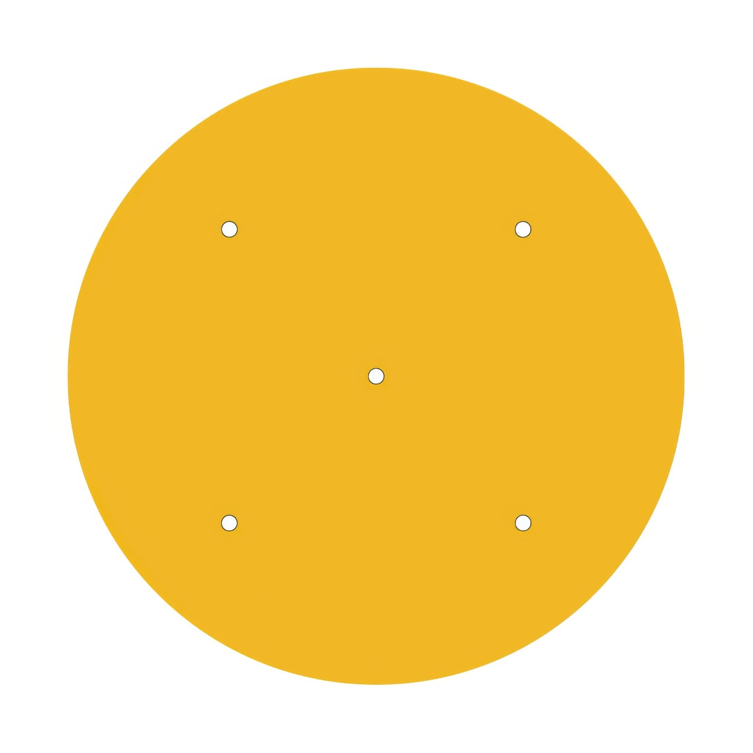 XXL Rose-One round ceiling rose, 400 mm diameter with 5 holes and 4 side holes - Mustard - Image 3
