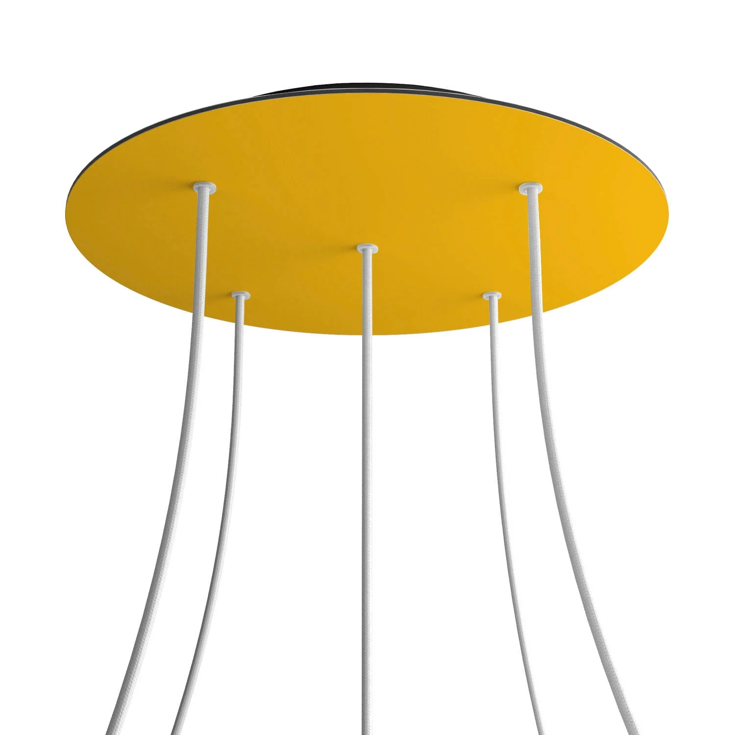 XXL Rose-One round ceiling rose, 400 mm diameter with 5 holes and 4 side holes - Mustard - Image 8