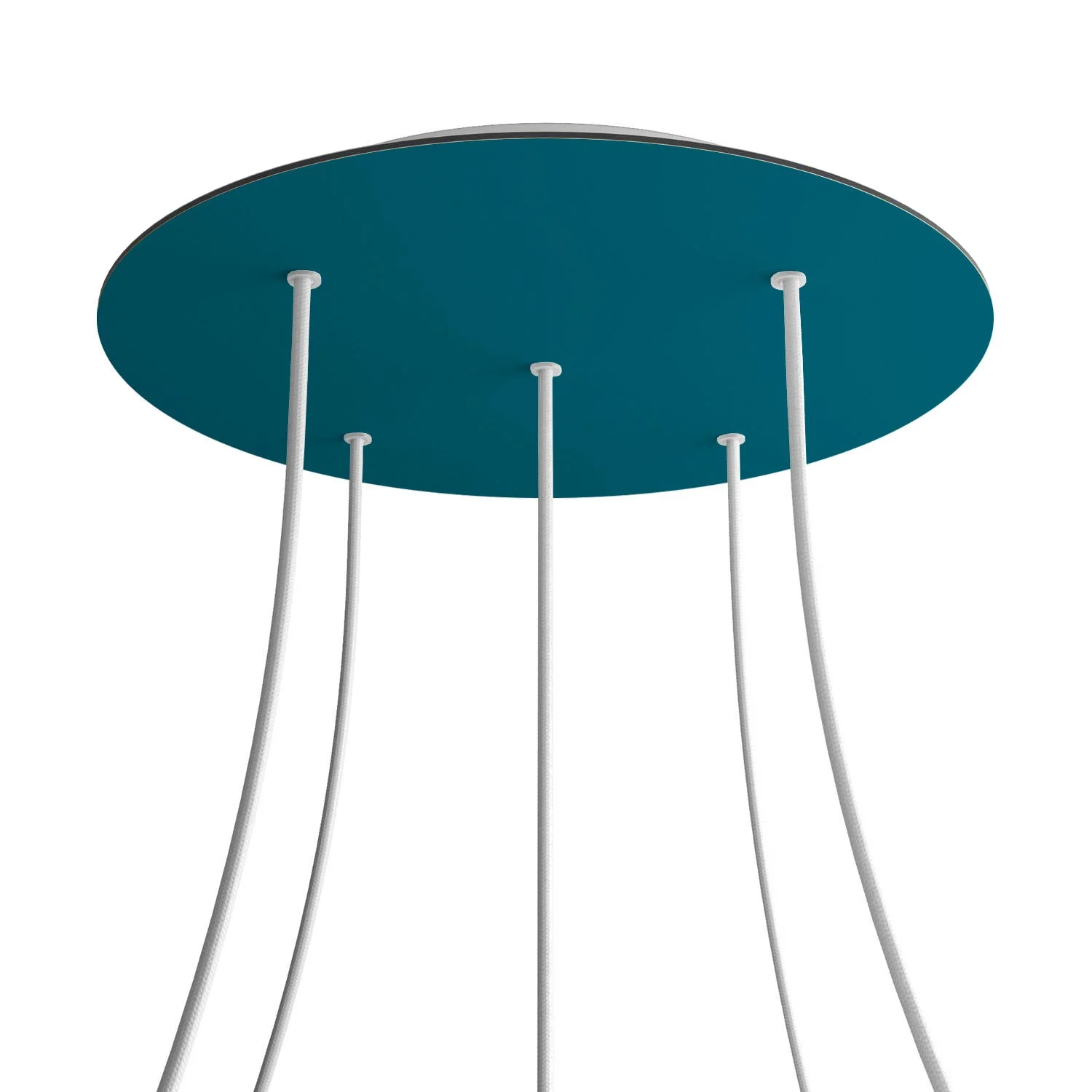 XXL Rose-One round ceiling rose, diameter 400 mm with 5 holes and 4 side holes - Petrol Blue
