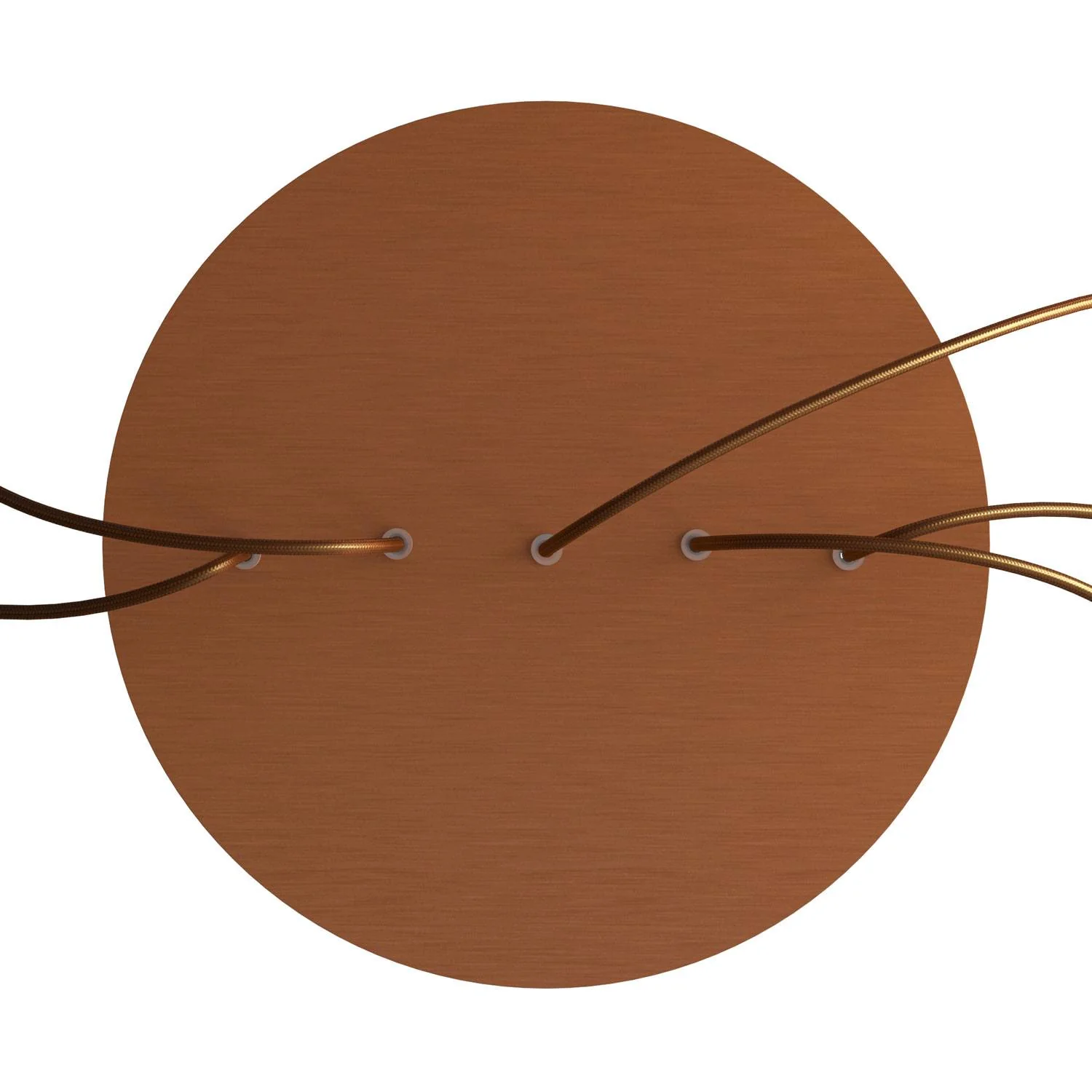 XXL Rose-One round ceiling rose, 400 mm diameter with 5 inline holes and 4 side holes - Satin copper Dibond - Image 2