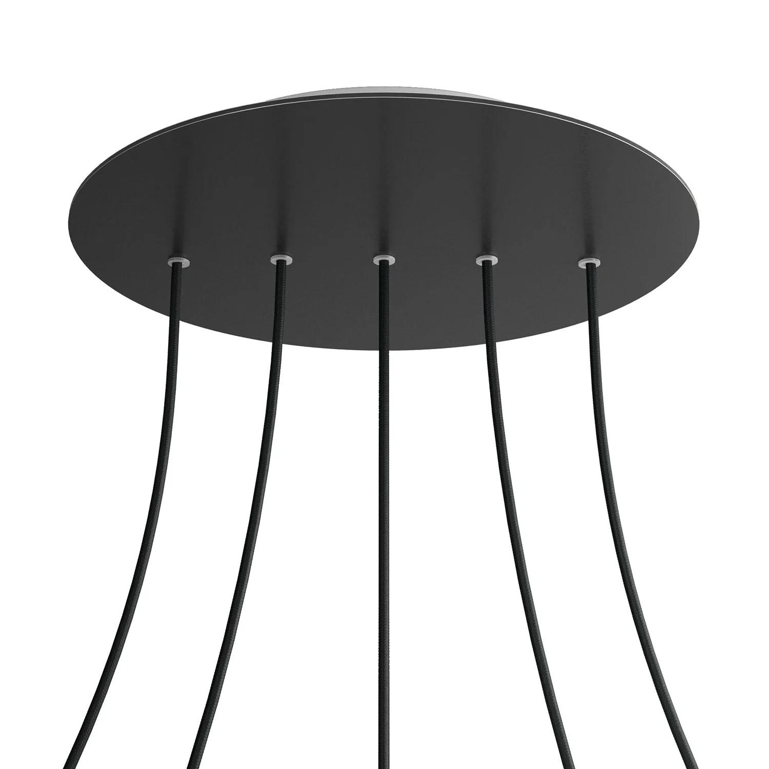 XXL Rose-One round ceiling rose, 400 mm diameter with 5 inline holes and 4 side holes - Matt black