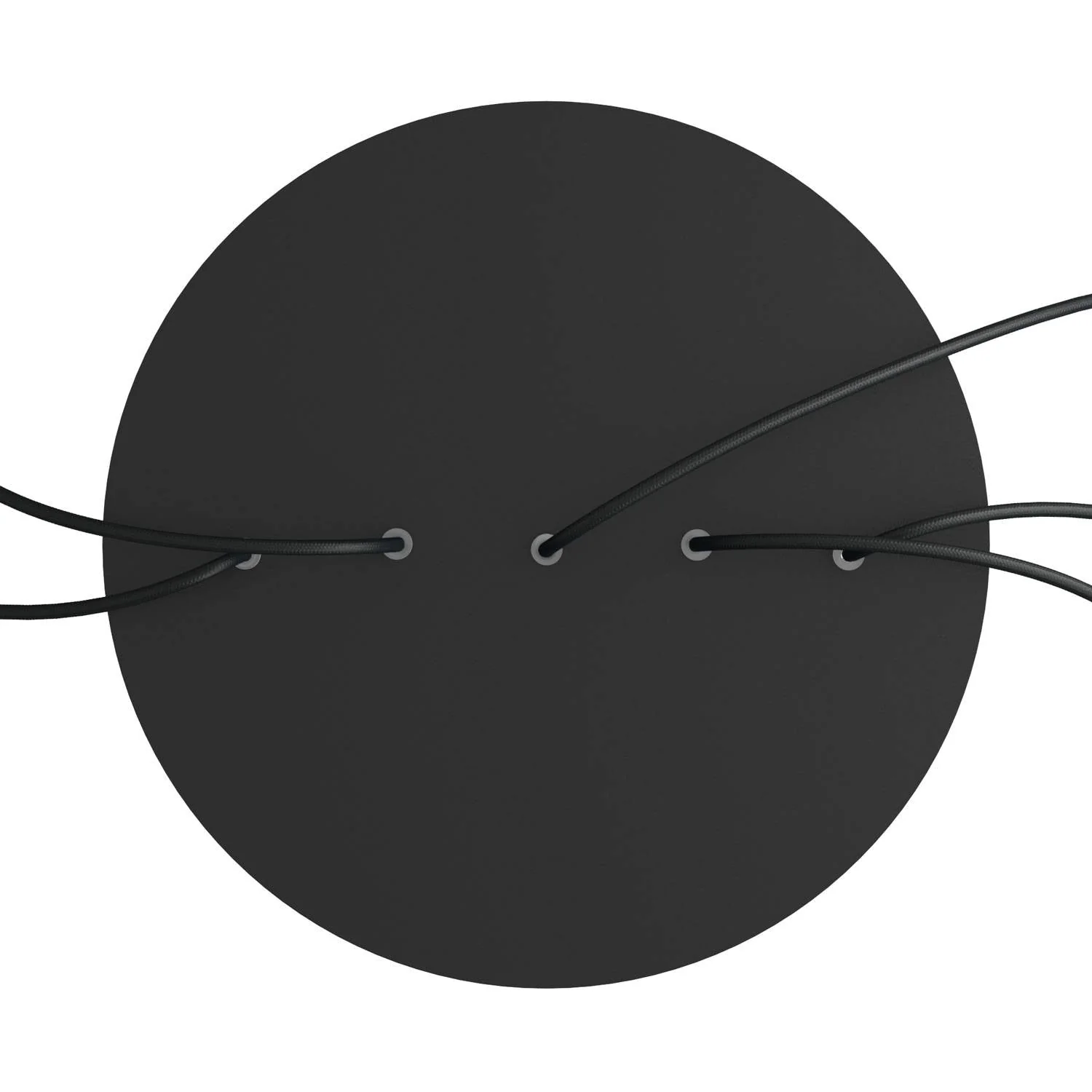 XXL Rose-One round ceiling rose, 400 mm diameter with 5 inline holes and 4 side holes - Matt black - Image 2