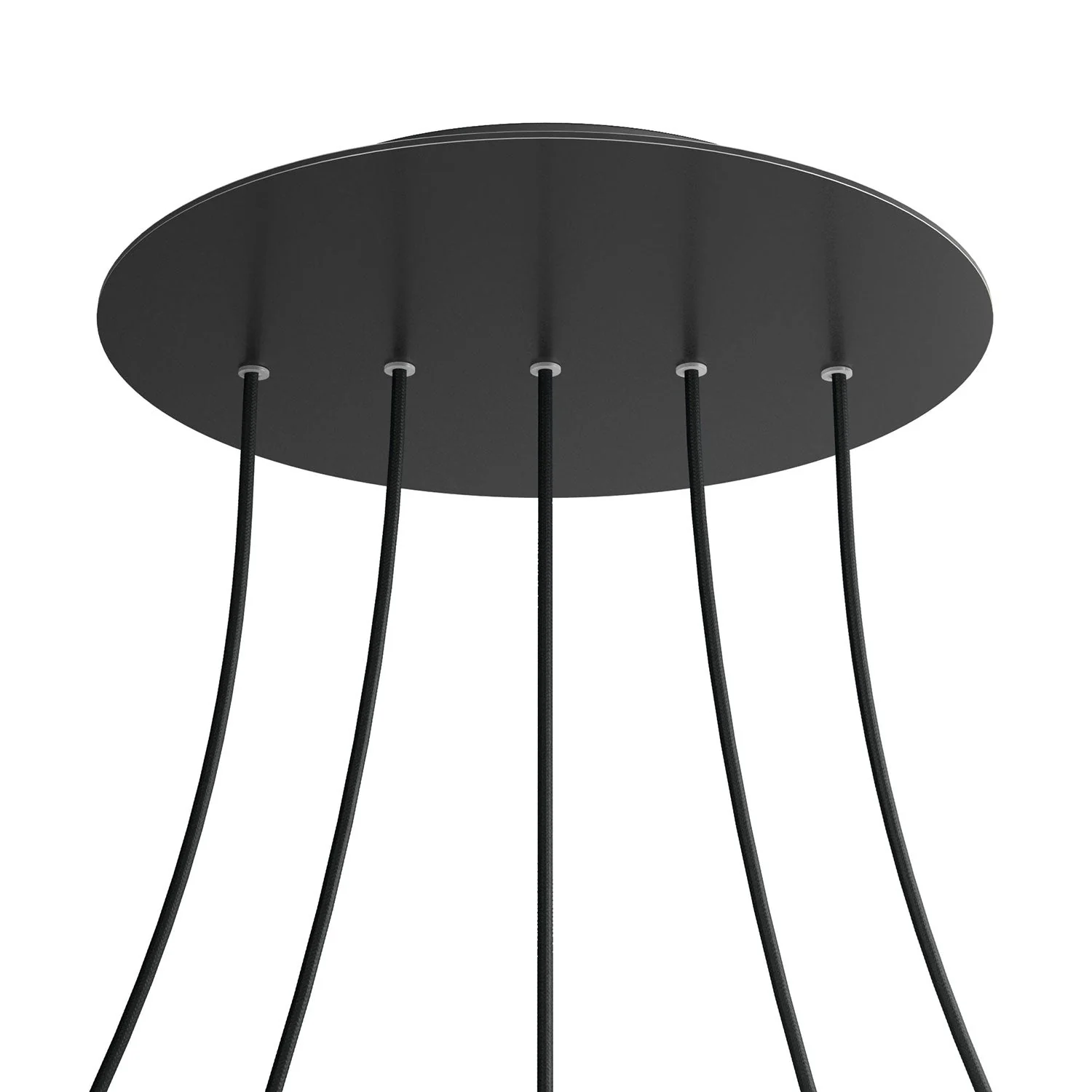 XXL Rose-One round ceiling rose, 400 mm diameter with 5 inline holes and 4 side holes - Matt black - Image 8
