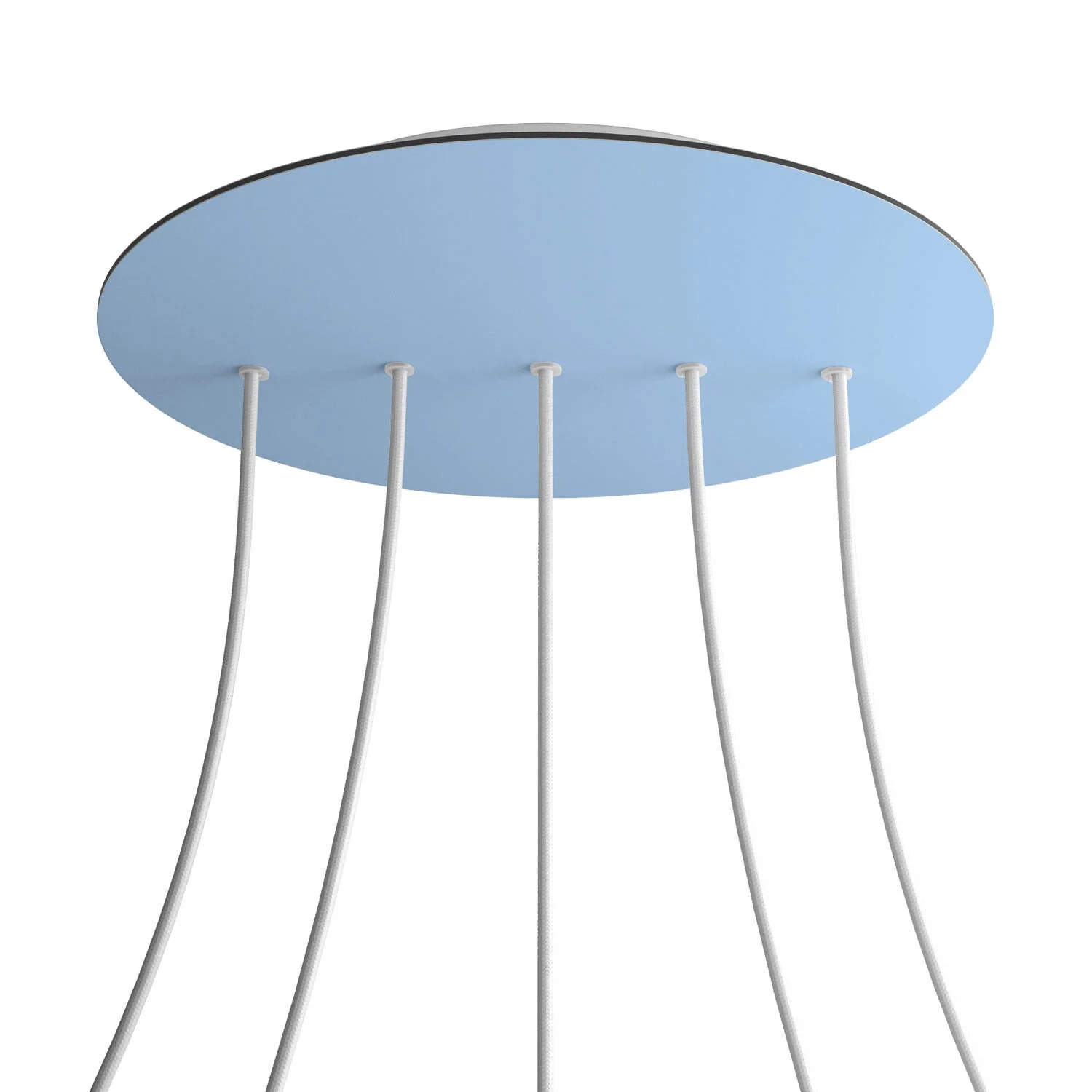 XXL round Rose-One ceiling rose, 400 mm diameter with 5 inline holes and 4 side holes - Powder blue