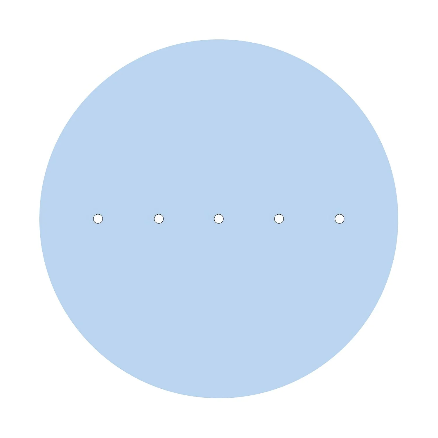 XXL round Rose-One ceiling rose, 400 mm diameter with 5 inline holes and 4 side holes - Powder blue - Image 3