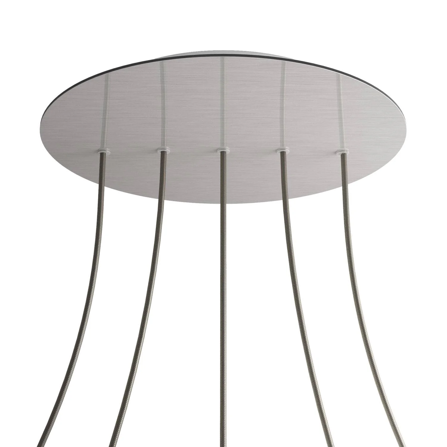 XXL Rose-One round ceiling rose, diameter 400 mm with 5 inline holes and 4 side holes - Satin steel Dibond