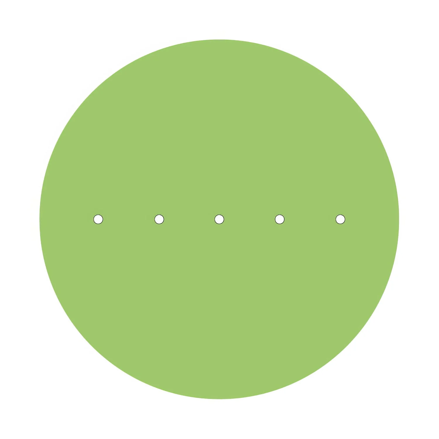 XXL Rose-One round ceiling rose, 400 mm diameter with 5 inline holes and 4 side holes - Meadow green - Image 3