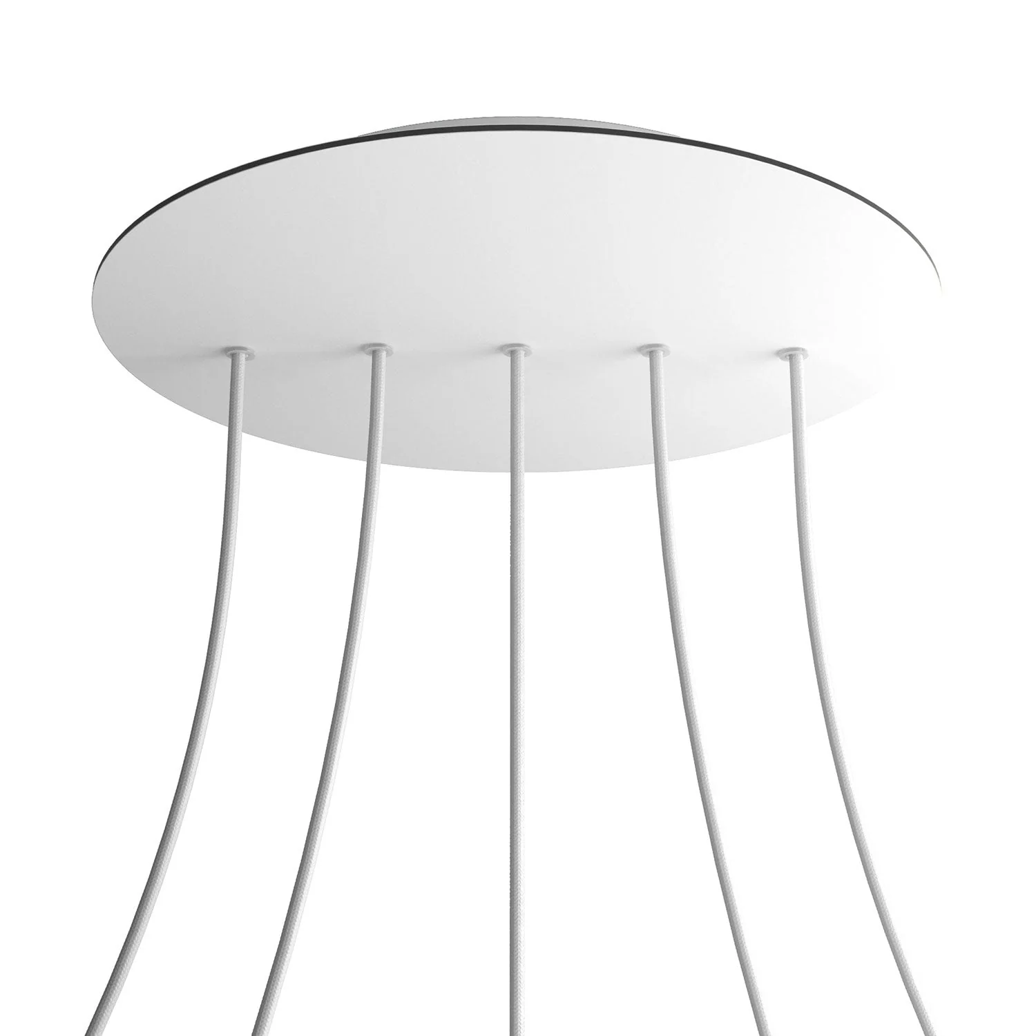 XXL Ceiling rose Rose-One round, diameter 400 mm with 5 inline holes and 4 side holes - Matt white