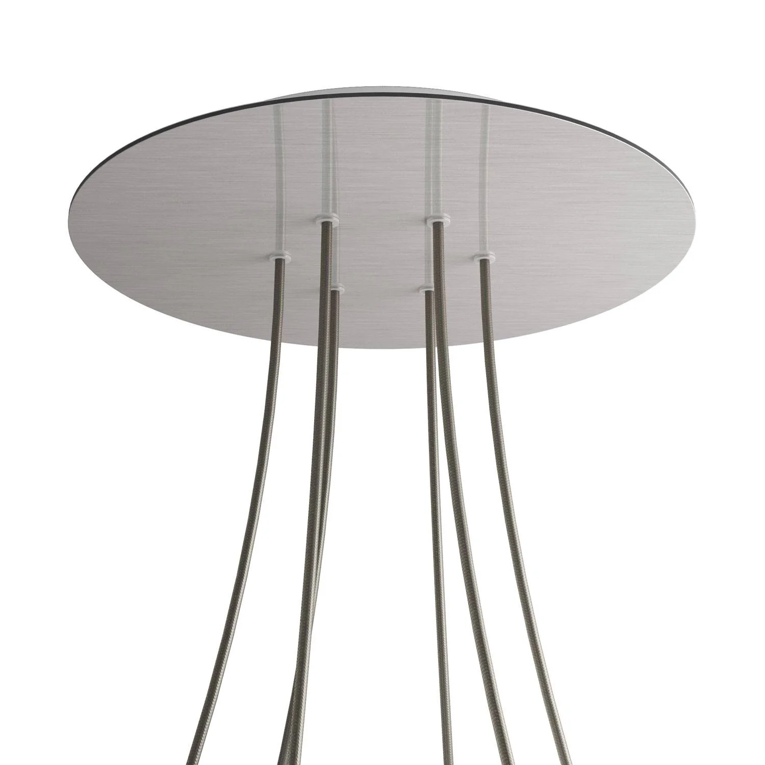 XXL Rose-One round ceiling rose, diameter 400 mm with 6 holes and 4 side holes - Satin steel Dibond