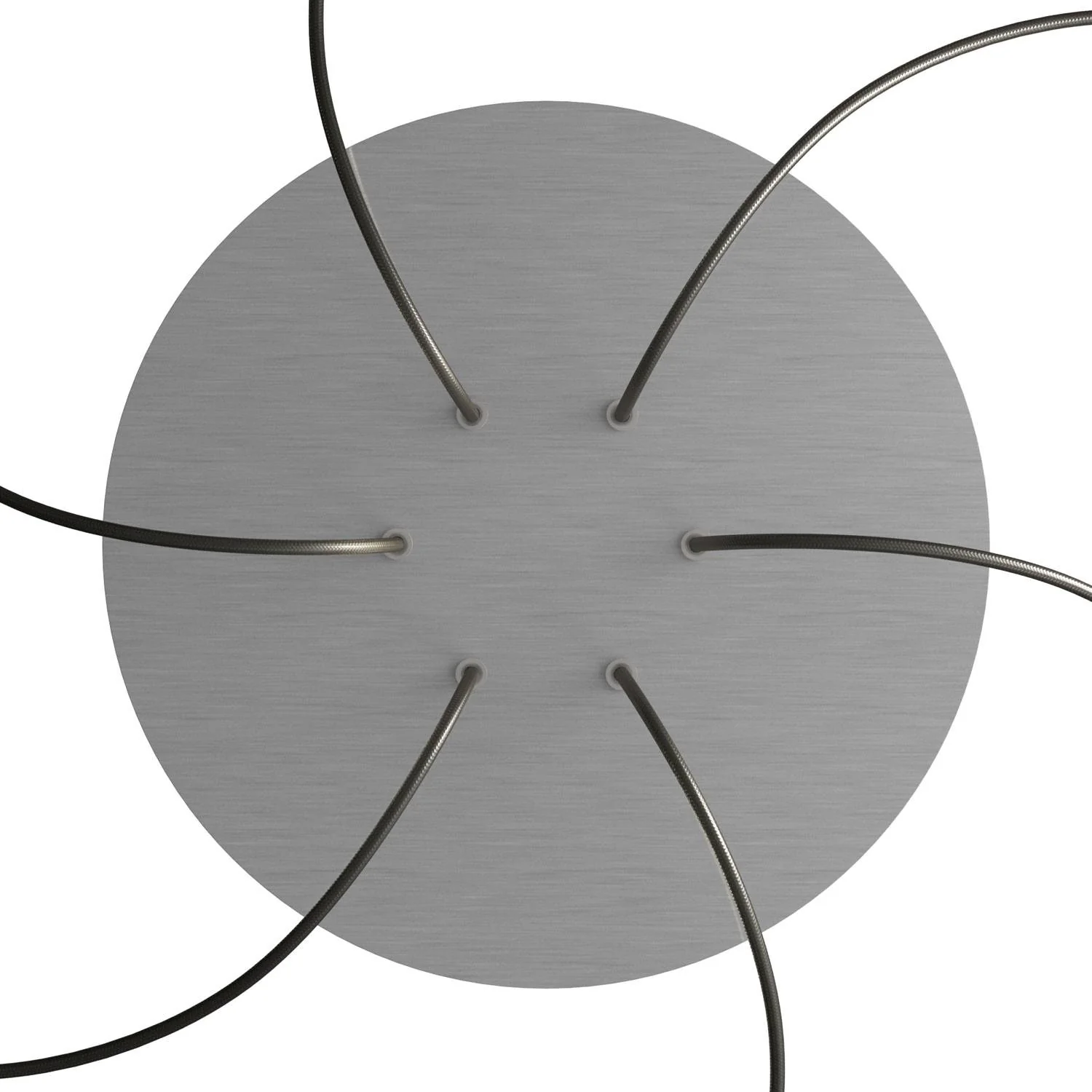 XXL Rose-One round ceiling rose, diameter 400 mm with 6 holes and 4 side holes - Satin steel Dibond - Image 2