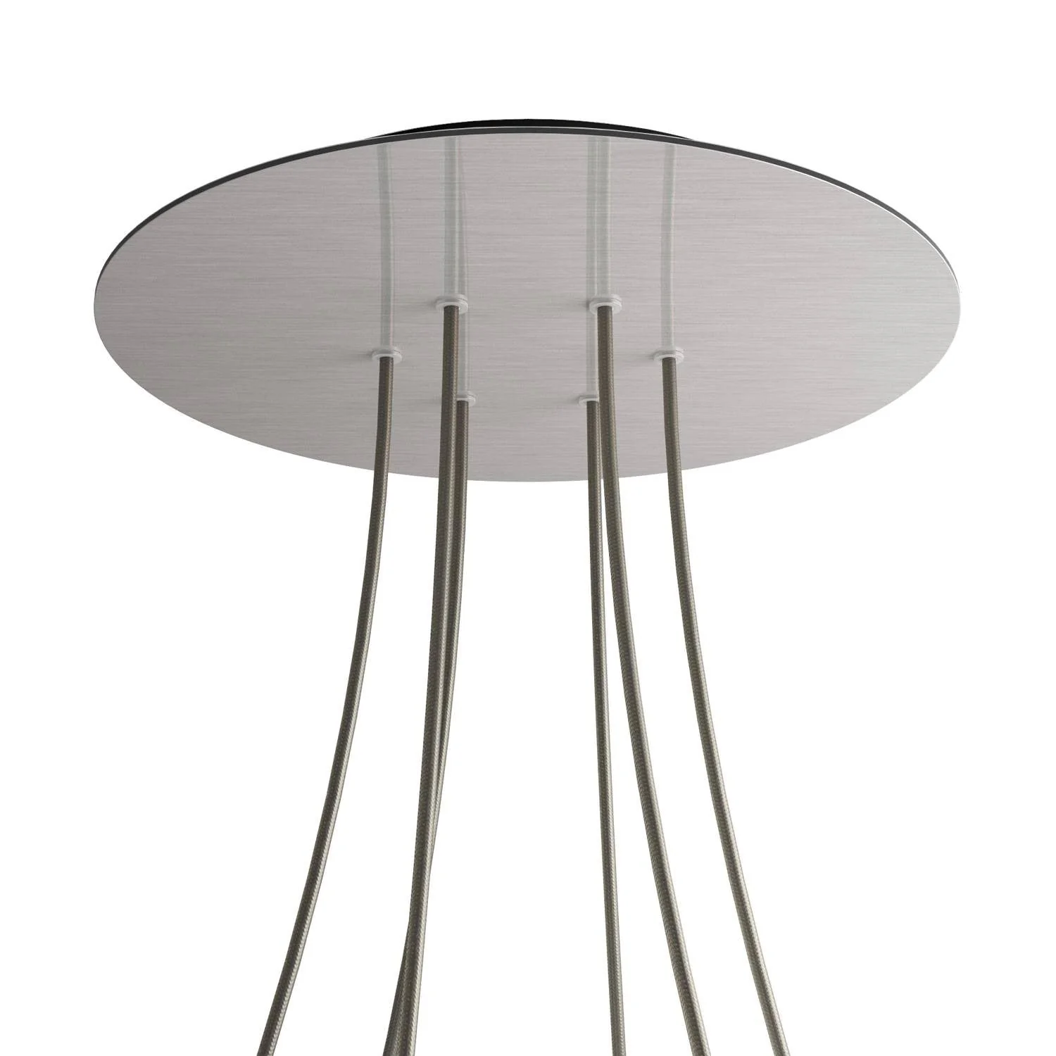 XXL Rose-One round ceiling rose, diameter 400 mm with 6 holes and 4 side holes - Satin steel Dibond - Image 8