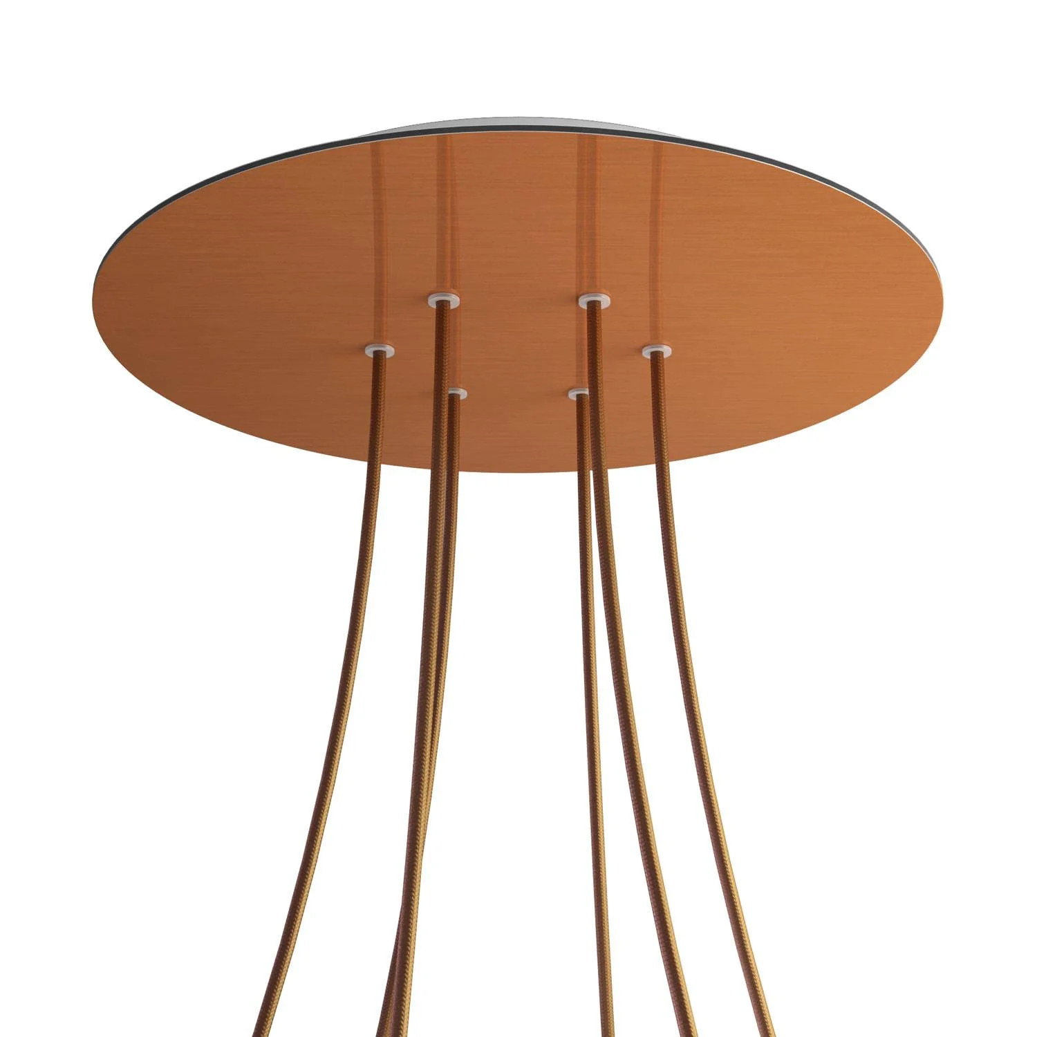 XXL Rose-One round ceiling rose, 400 mm diameter with 6 holes and 4 side holes - Satin copper Dibond