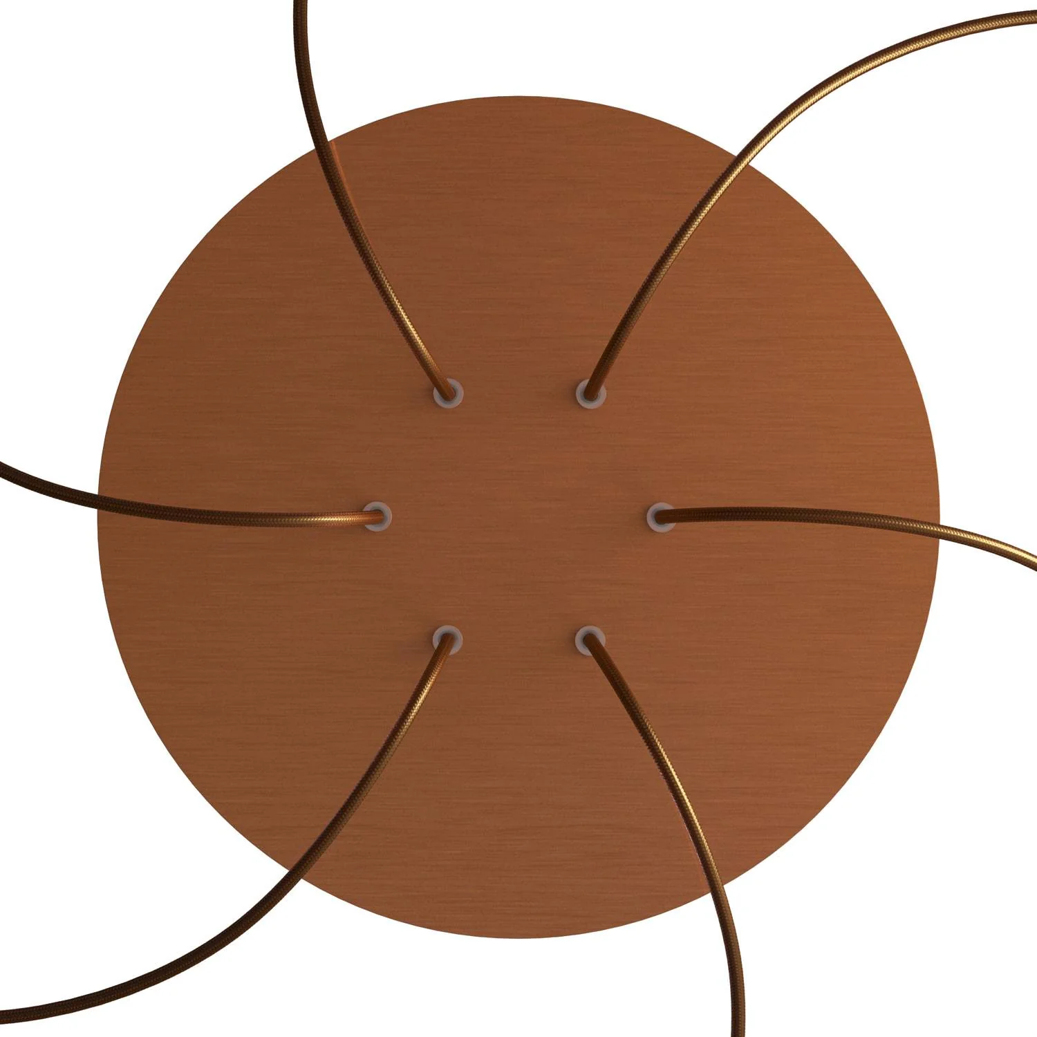 XXL Rose-One round ceiling rose, 400 mm diameter with 6 holes and 4 side holes - Satin copper Dibond - Image 2
