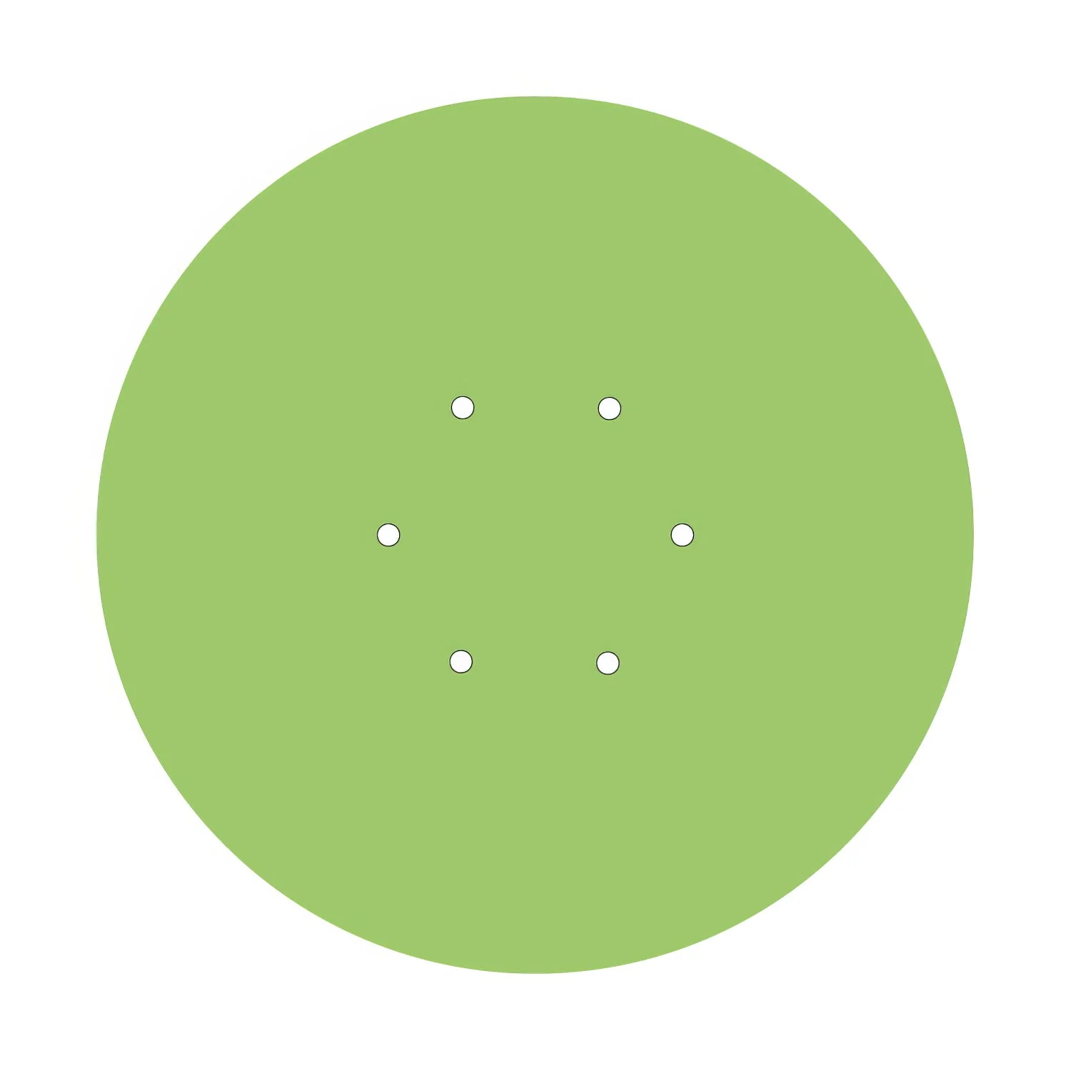 XXL Rose-One round ceiling rose, 400 mm diameter with 6 holes and 4 side holes - Meadow green - Image 3