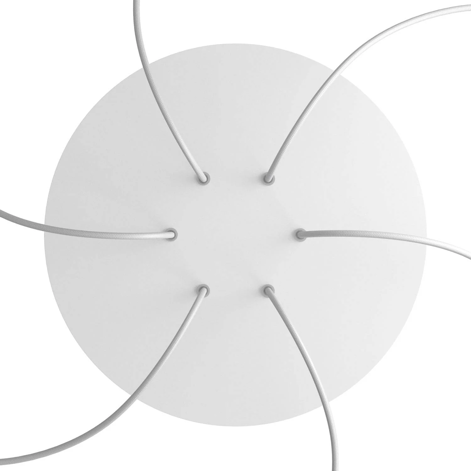XXL Ceiling rose Rose-One round, diameter 400 mm with 6 holes and 4 side holes - Matt white - Image 2