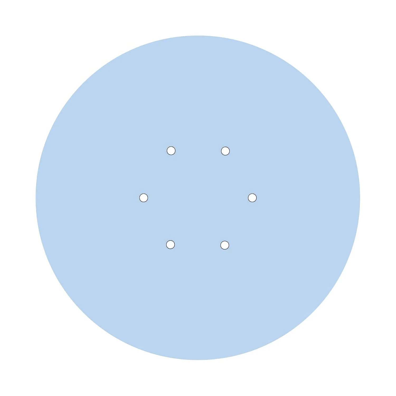 XXL Rose-One round ceiling rose, diameter 400 mm with 6 holes and 4 side holes – Sugar paper blue - Image 3