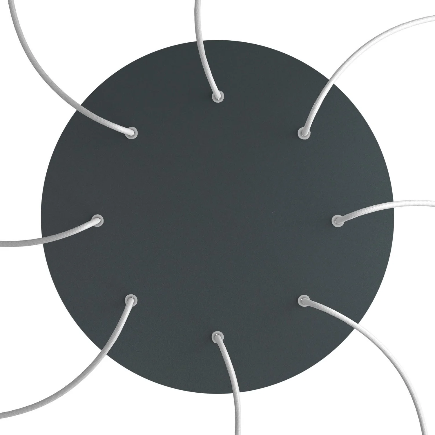 Ceiling rose XXL Rose-One round, diameter 400 mm with 8 holes and 4 side holes - Anthracite - Image 2