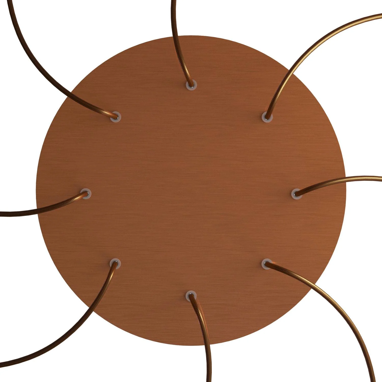 XXL Rose-One round ceiling rose, 400 mm diameter with 8 holes and 4 side holes – Satin copper Dibond - Image 2