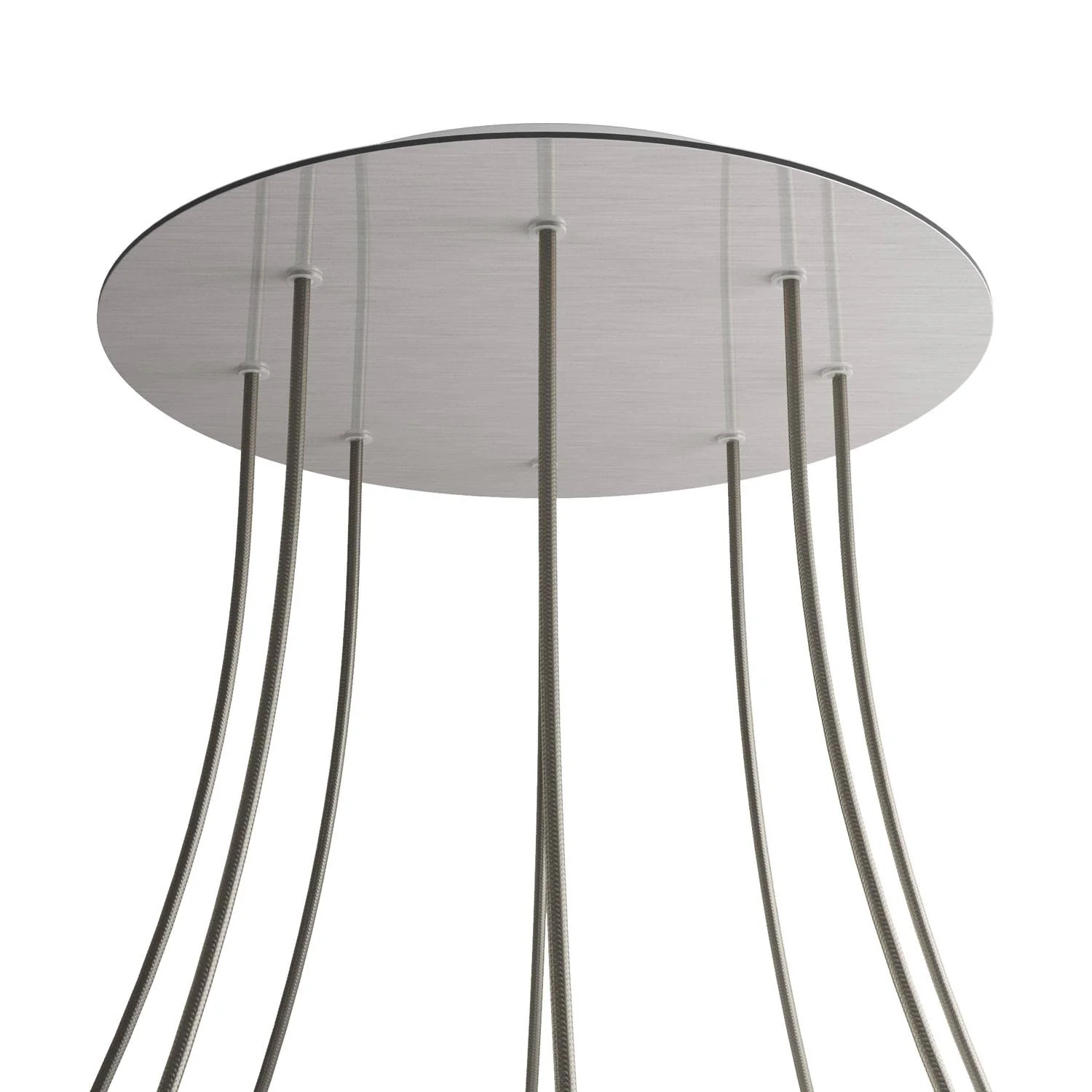 XXL Rose-One round ceiling rose, 400 mm diameter with 8 holes and 4 side holes - Dibond Satin Steel