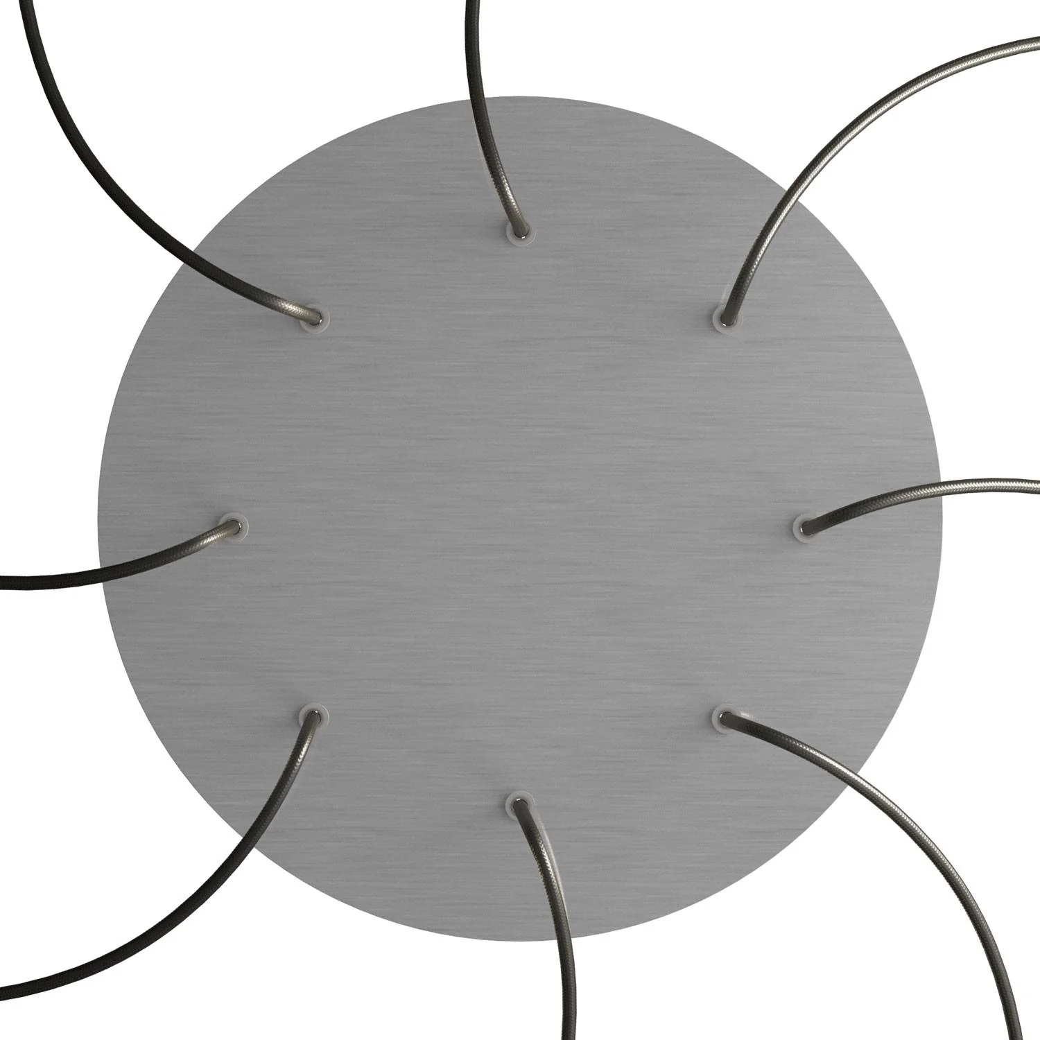 XXL Rose-One round ceiling rose, 400 mm diameter with 8 holes and 4 side holes - Dibond Satin Steel - Image 2