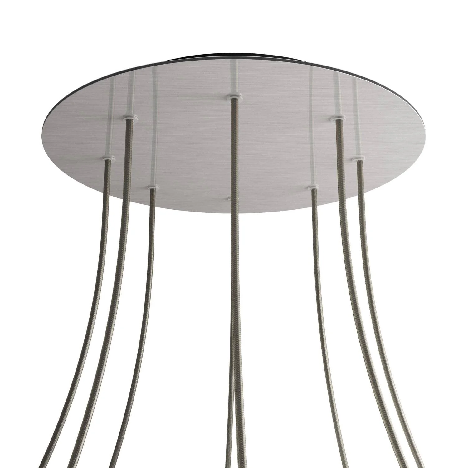 XXL Rose-One round ceiling rose, 400 mm diameter with 8 holes and 4 side holes - Dibond Satin Steel - Image 8