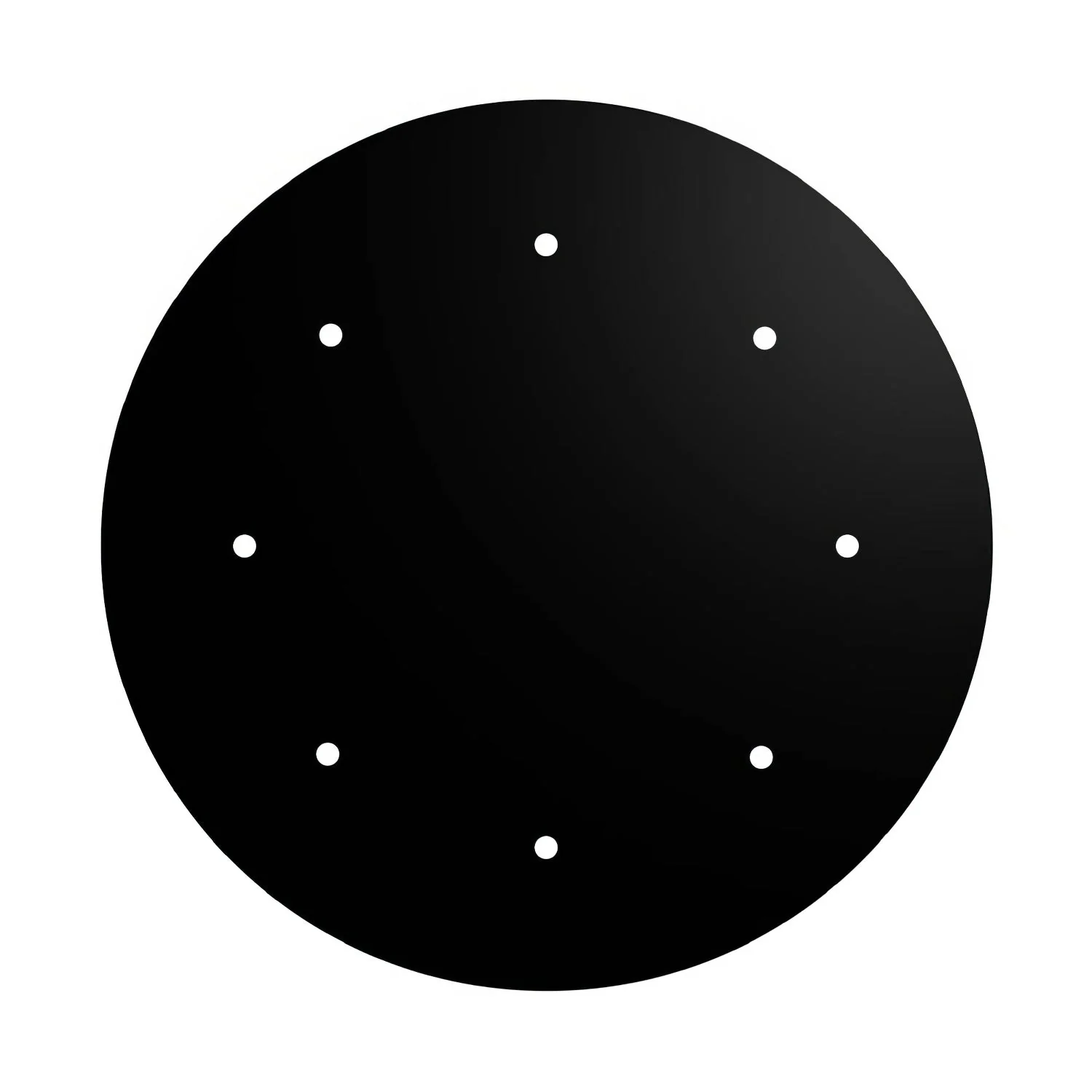 Ceiling rose XXL Rose-One round, diameter 400 mm with 8 holes and 4 side holes - Matt black - Image 3