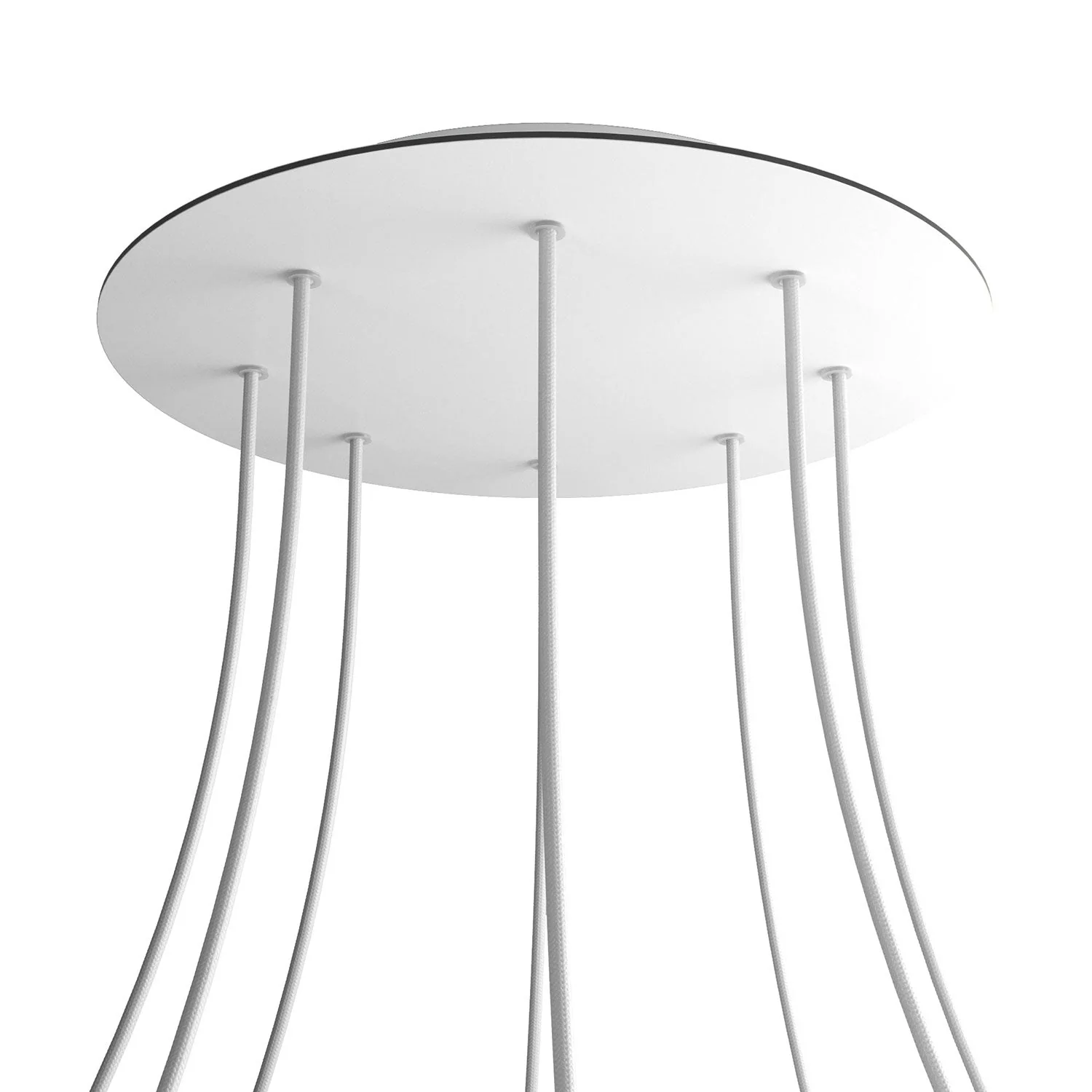 XXL Ceiling rose Rose-One round, 400 mm diameter with 8 holes and 4 side holes - Matt white
