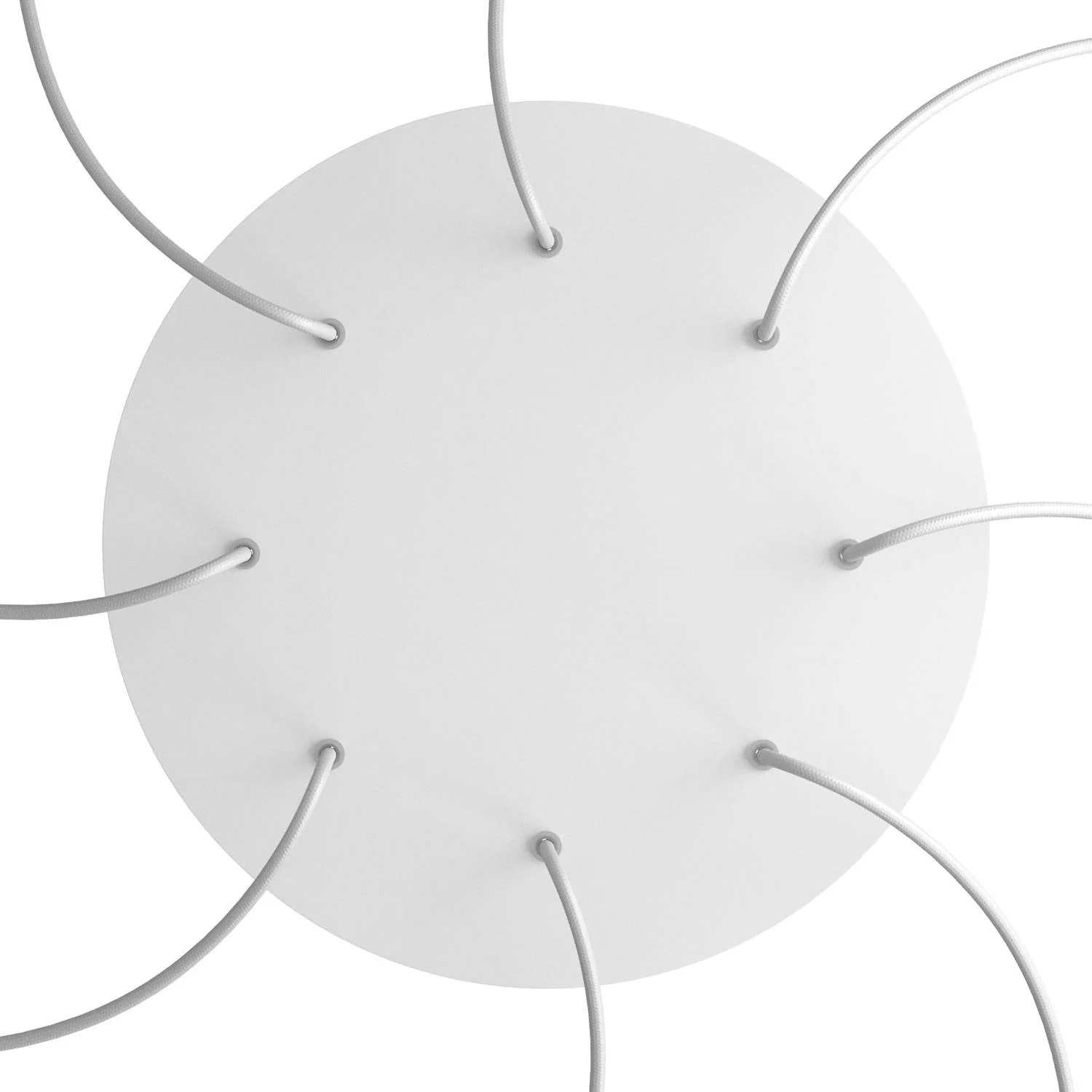 XXL Ceiling rose Rose-One round, 400 mm diameter with 8 holes and 4 side holes - Matt white - Image 2