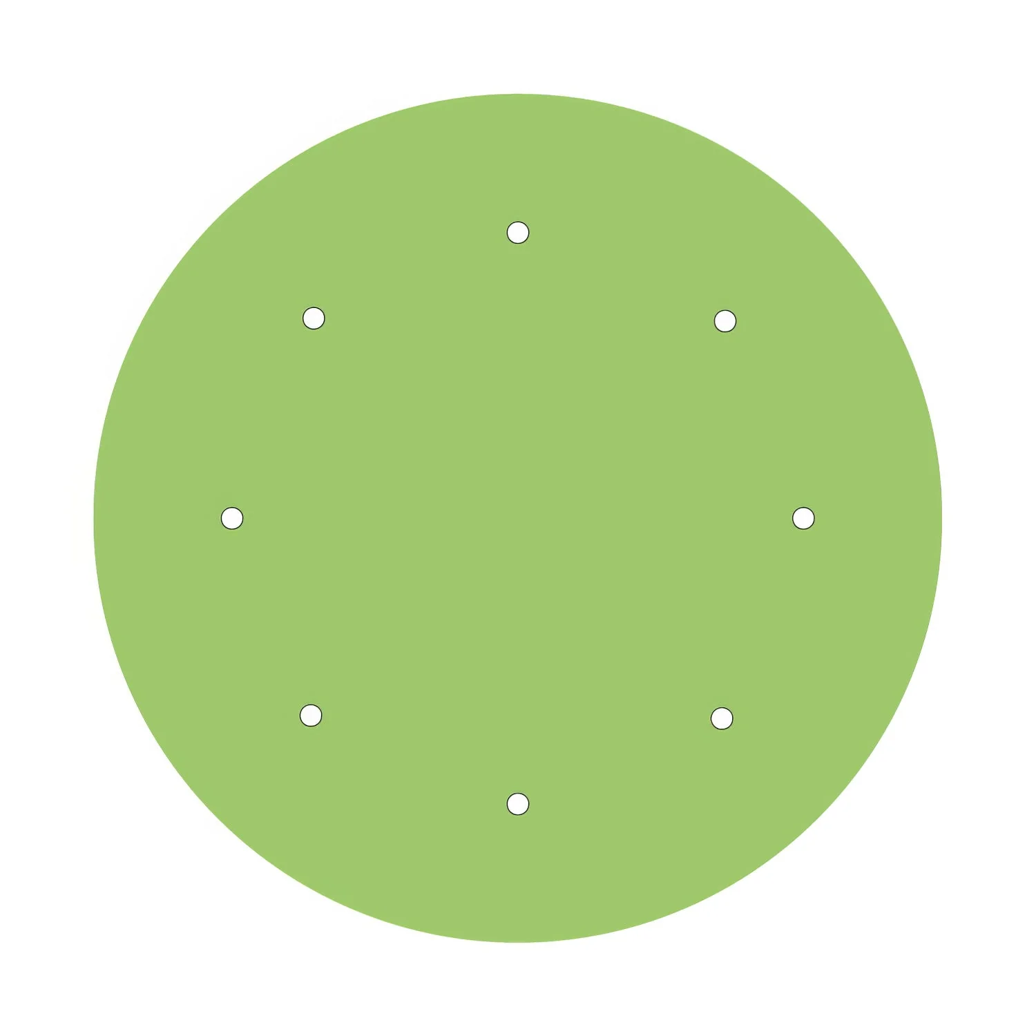 XXL Rose-One round ceiling rose, 400 mm diameter with 8 holes and 4 side holes - Meadow green - Image 3