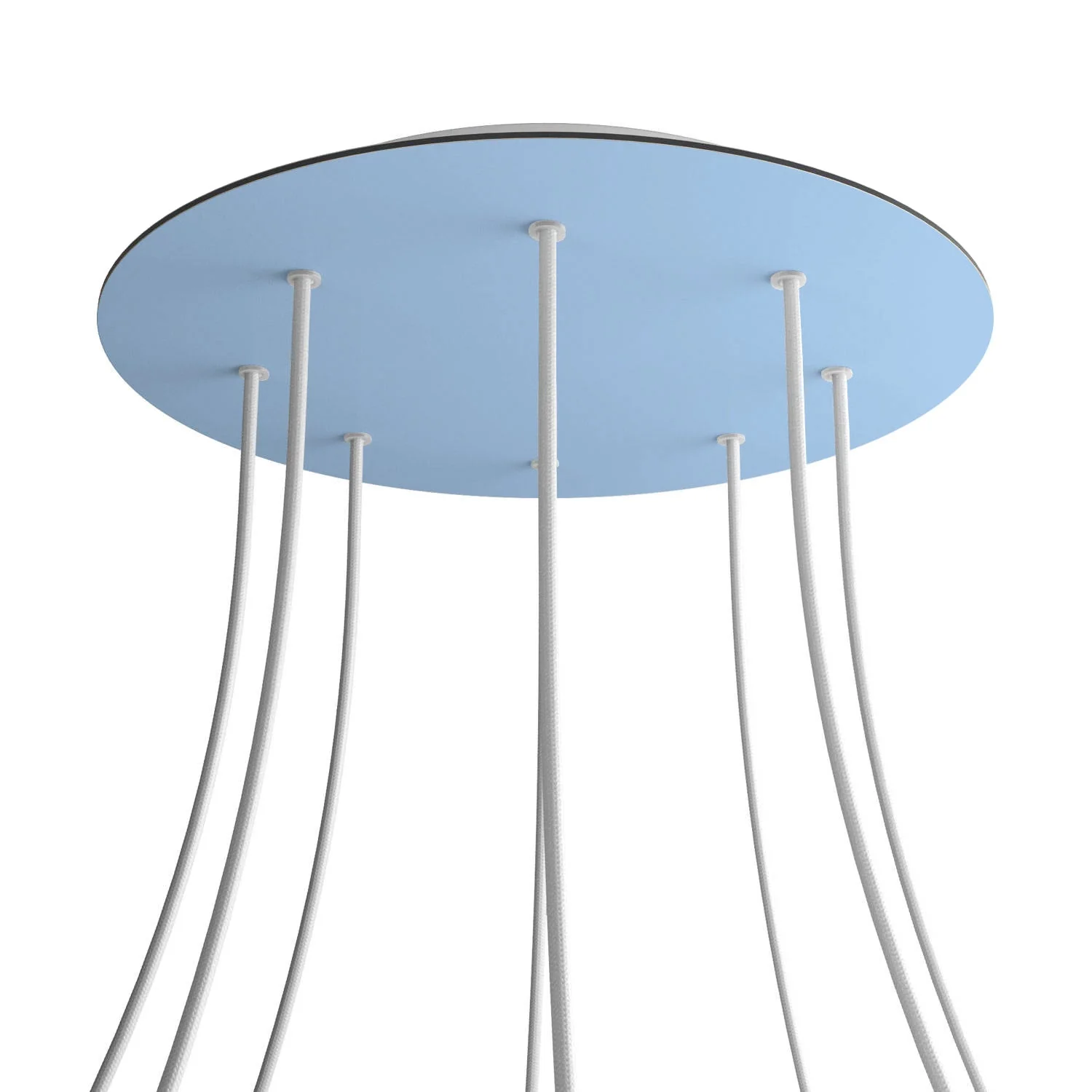 XXL Ceiling rose Rose-One round, 400 mm diameter with 8 holes and 4 side holes - Sugar paper blue