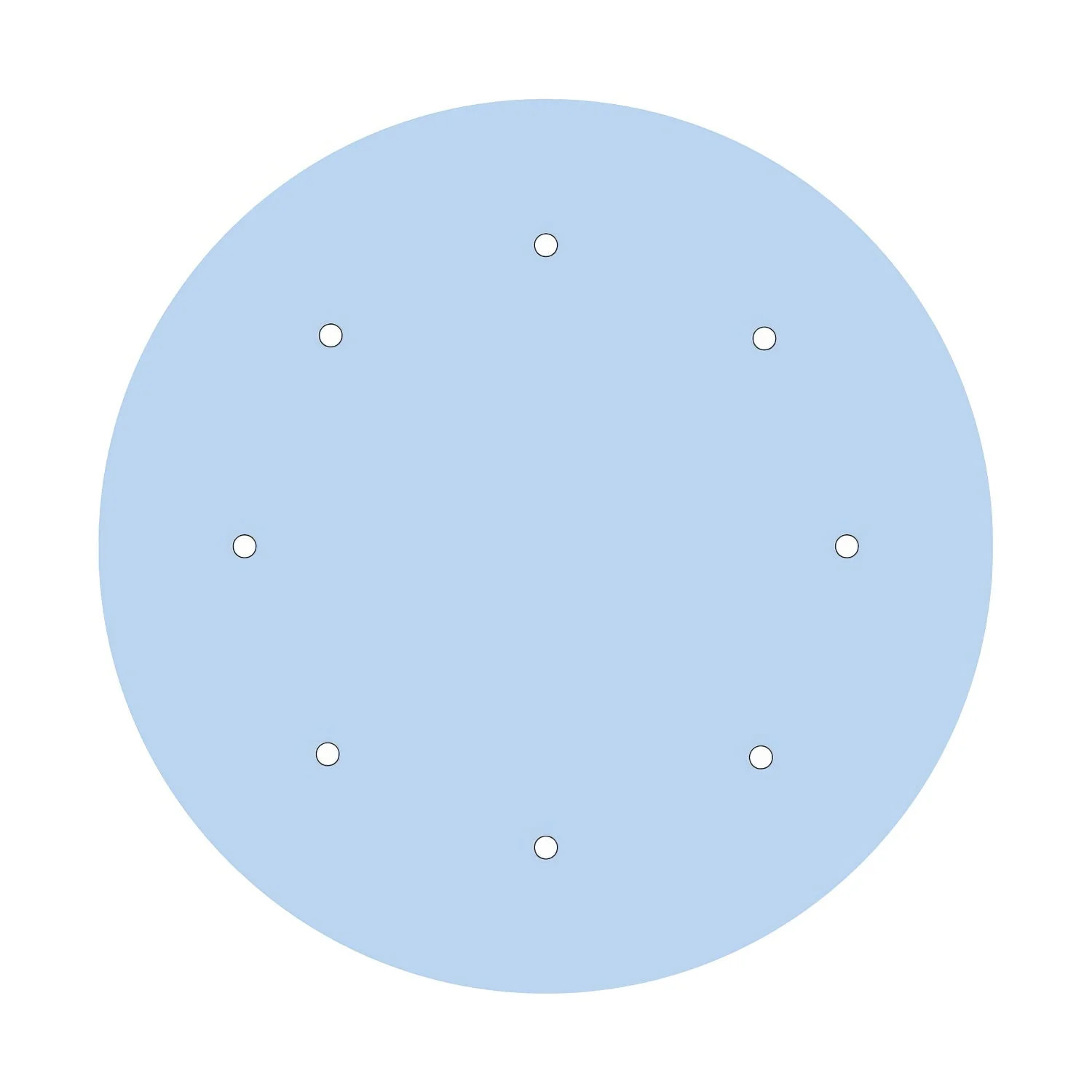 XXL Ceiling rose Rose-One round, 400 mm diameter with 8 holes and 4 side holes - Sugar paper blue - Image 3