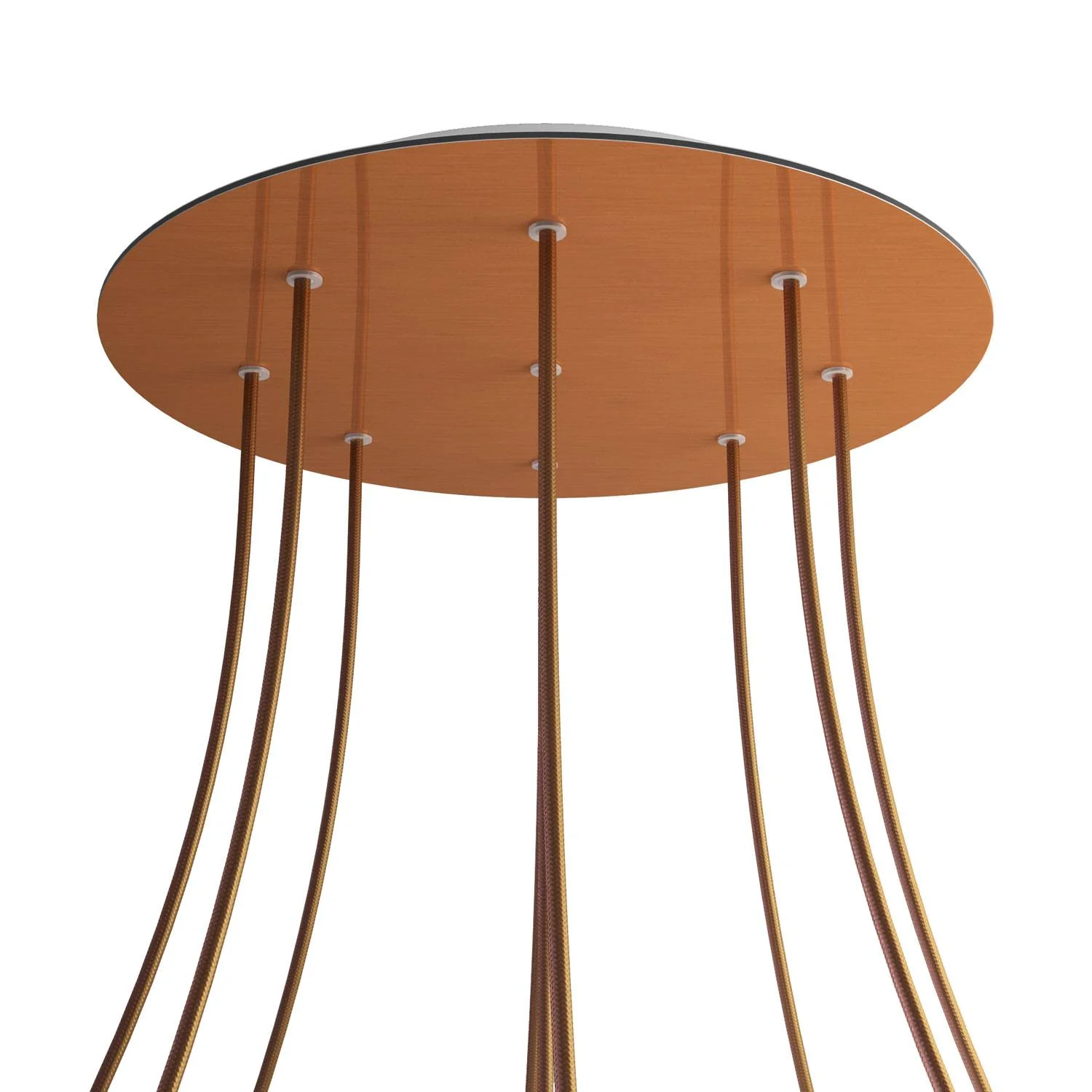 XXL Rose-One round ceiling rose, 400 mm diameter with 9 holes and 4 side holes – Satin copper Dibond