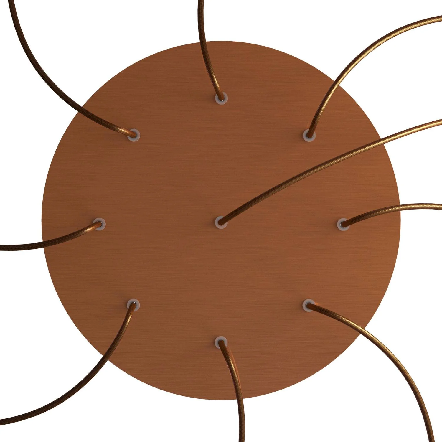 XXL Rose-One round ceiling rose, 400 mm diameter with 9 holes and 4 side holes – Satin copper Dibond - Image 2