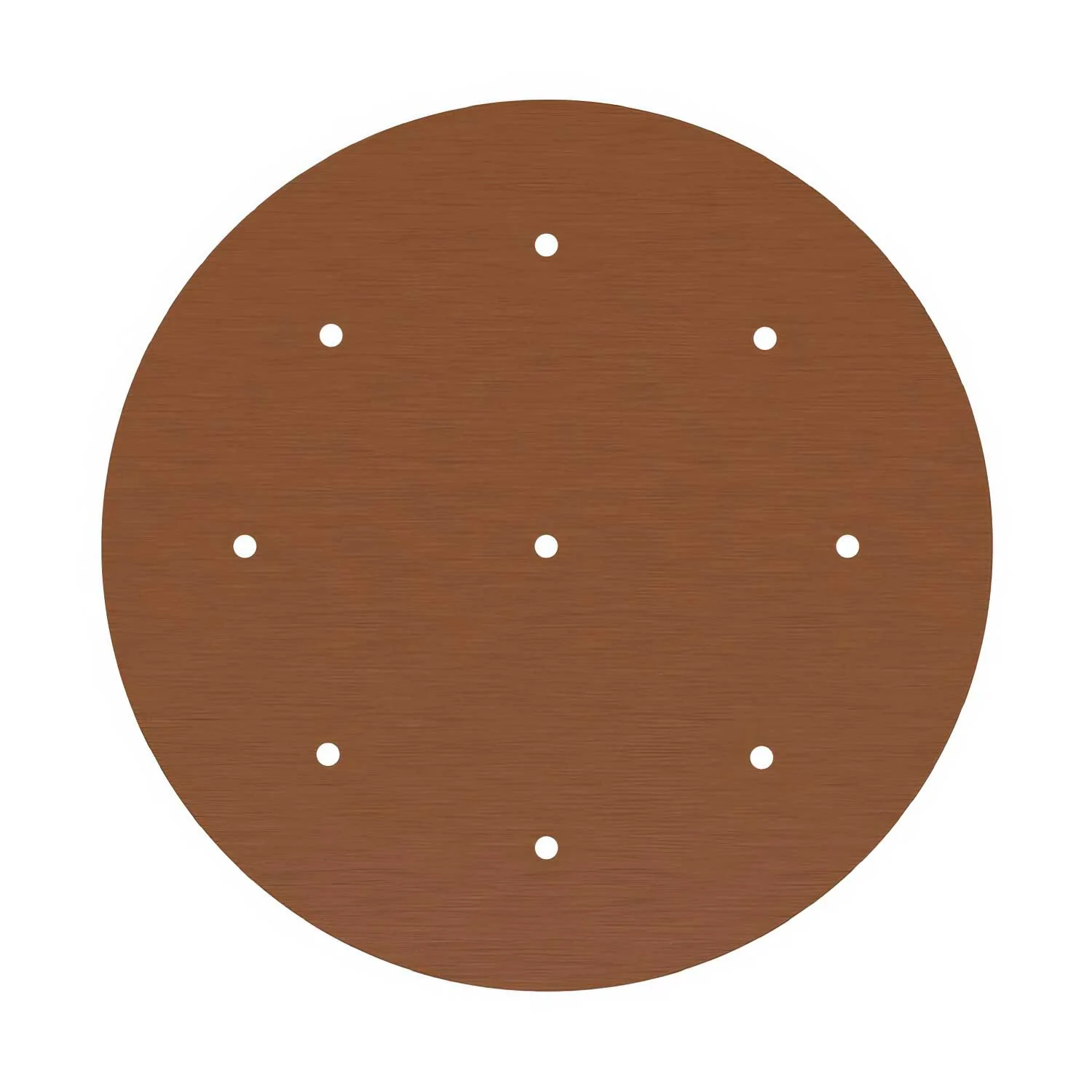 XXL Rose-One round ceiling rose, 400 mm diameter with 9 holes and 4 side holes – Satin copper Dibond - Image 3