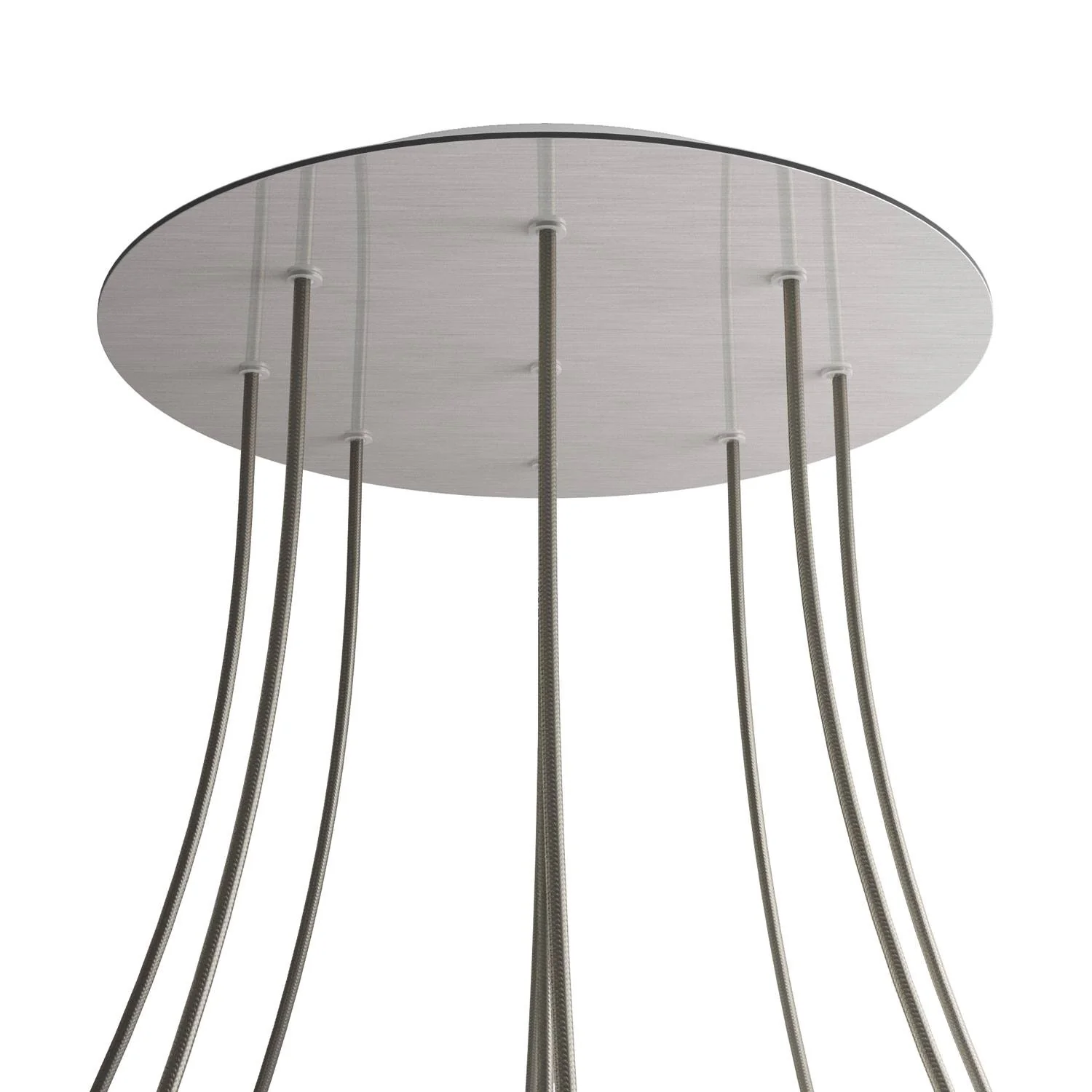 XXL Rose-One round ceiling rose, 400 mm diameter with 9 holes and 4 side holes - Satin-finish Dibond Steel