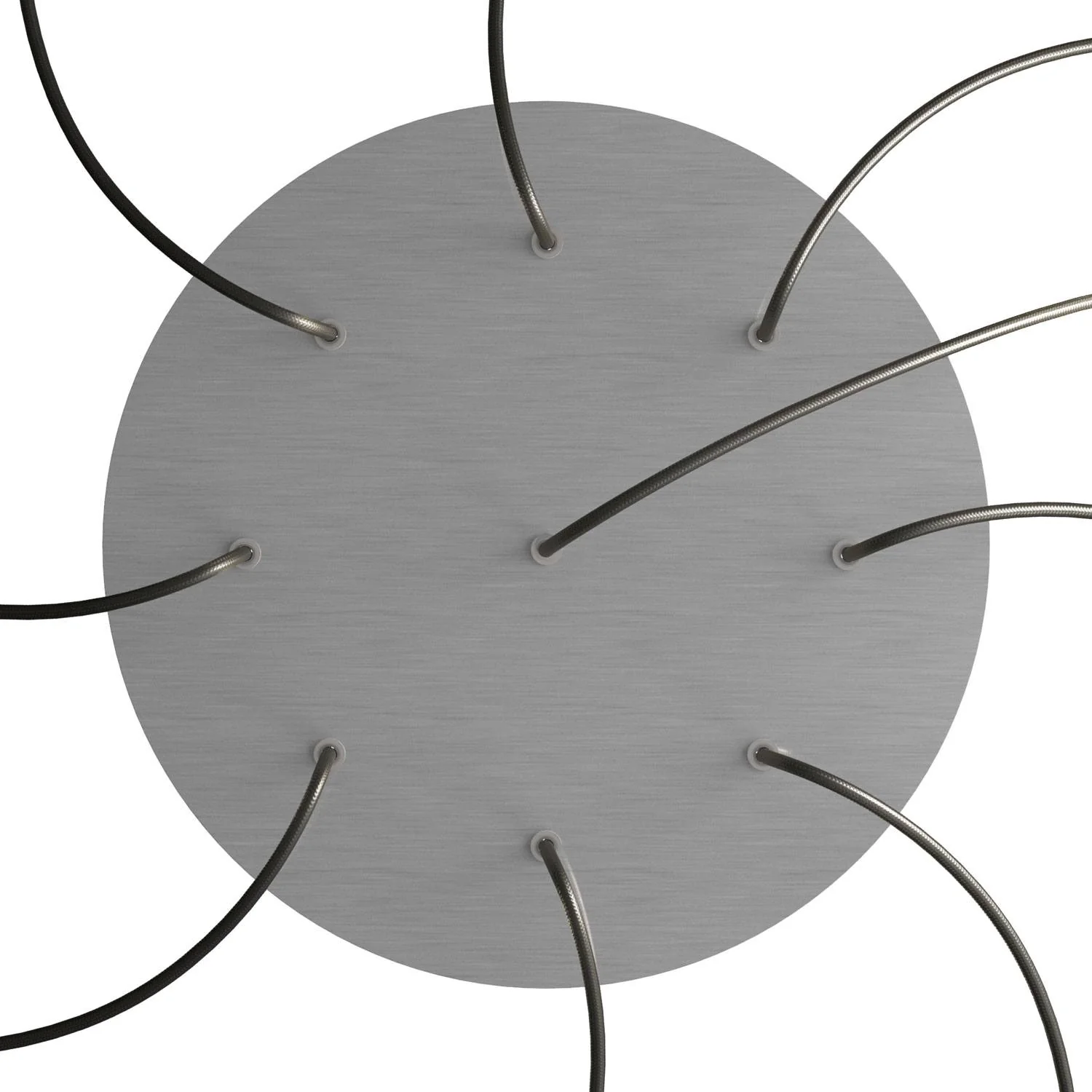 XXL Rose-One round ceiling rose, 400 mm diameter with 9 holes and 4 side holes - Satin-finish Dibond Steel - Image 2