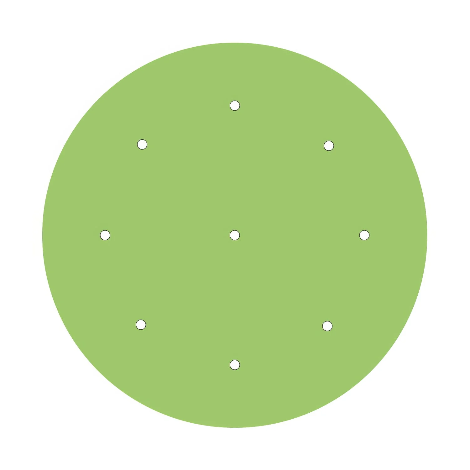 XXL Rose-One round ceiling rose, 400 mm diameter with 9 holes and 4 side holes - Meadow green - Image 3