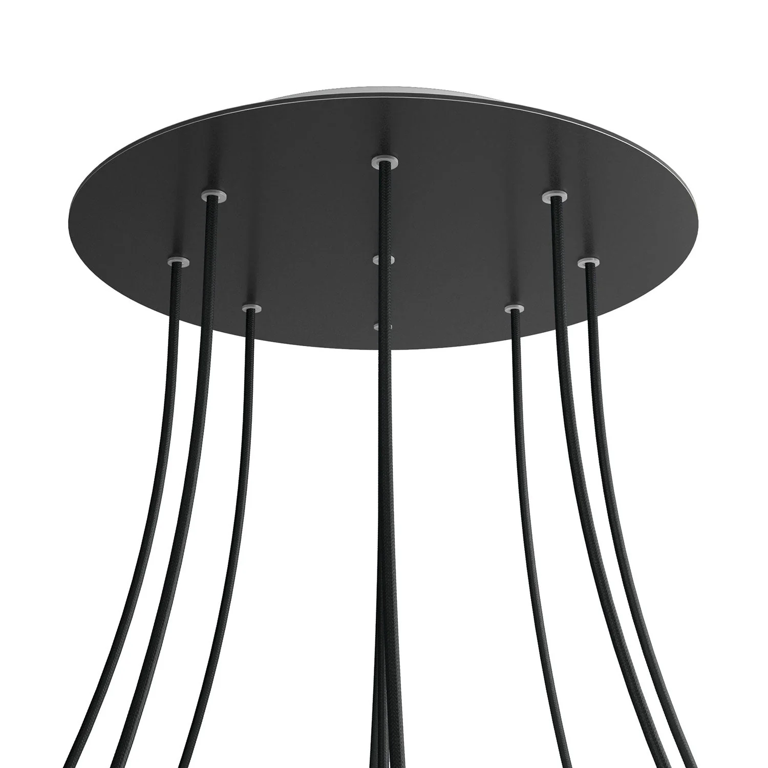 XXL Rose-One round ceiling rose, diameter 400 mm with 9 holes and 4 side holes – Matt black