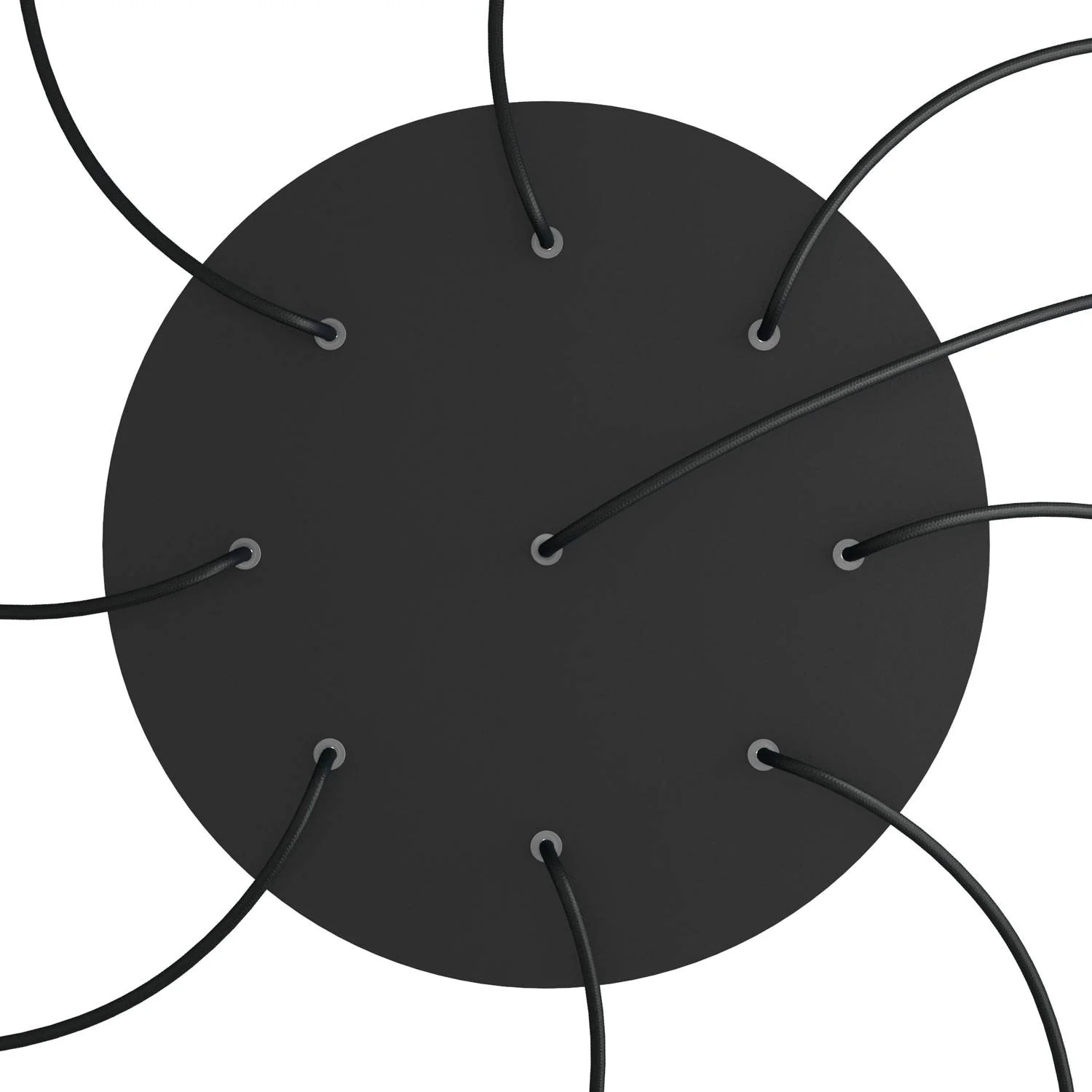 XXL Rose-One round ceiling rose, diameter 400 mm with 9 holes and 4 side holes – Matt black - Image 2