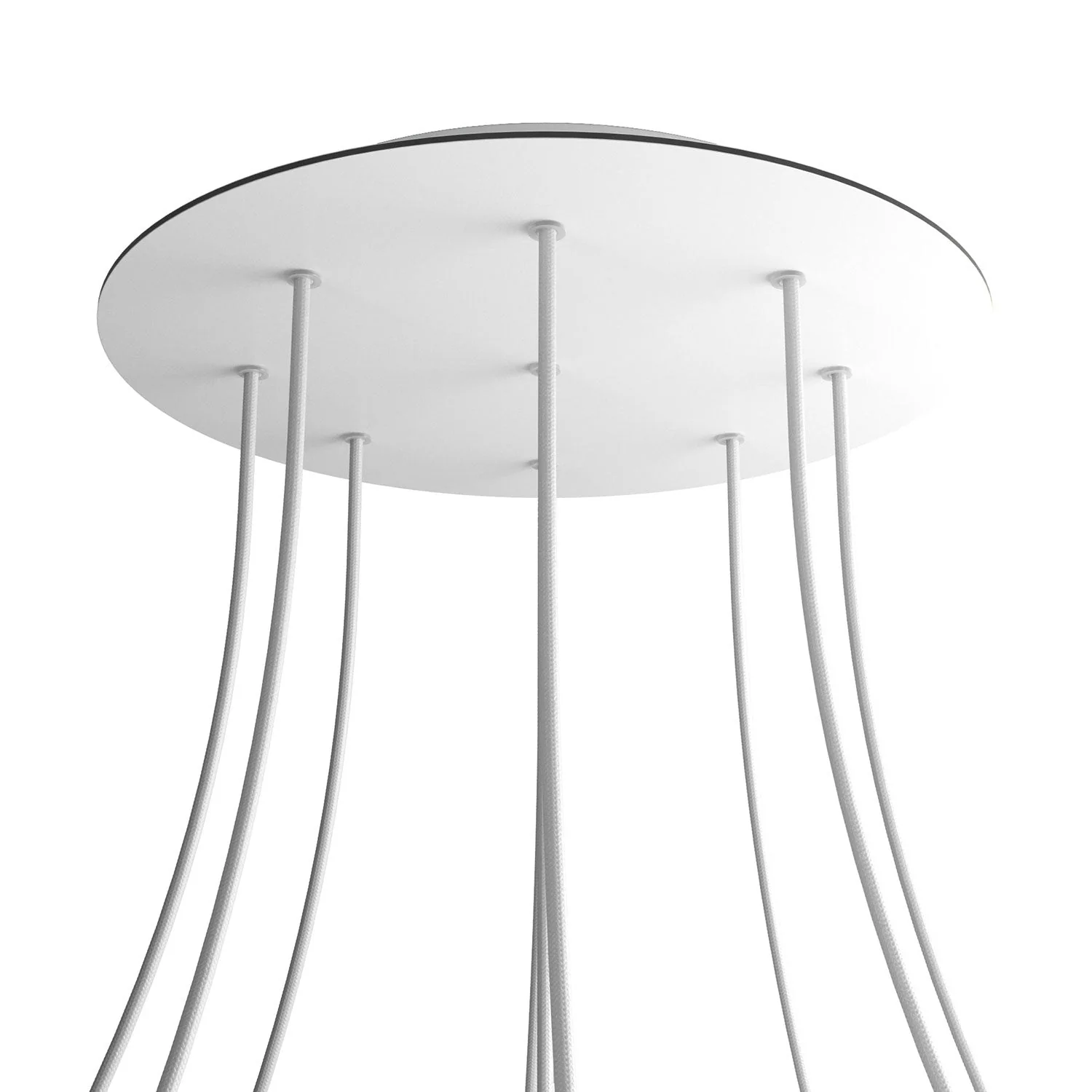 XXL Rose-One round ceiling rose, diameter 400 mm with 9 holes and 4 side holes - Matt white