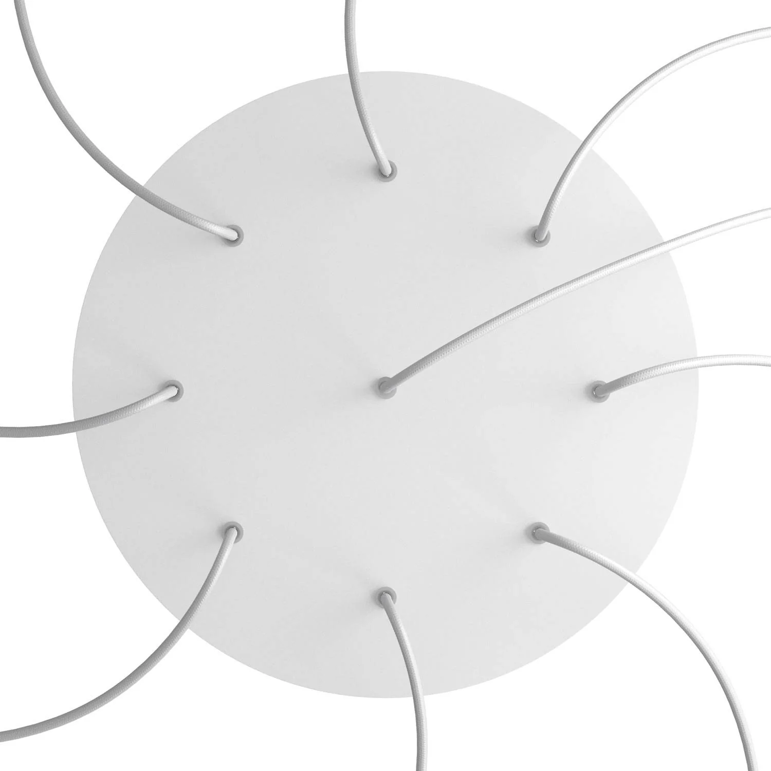 XXL Rose-One round ceiling rose, diameter 400 mm with 9 holes and 4 side holes - Matt white - Image 2