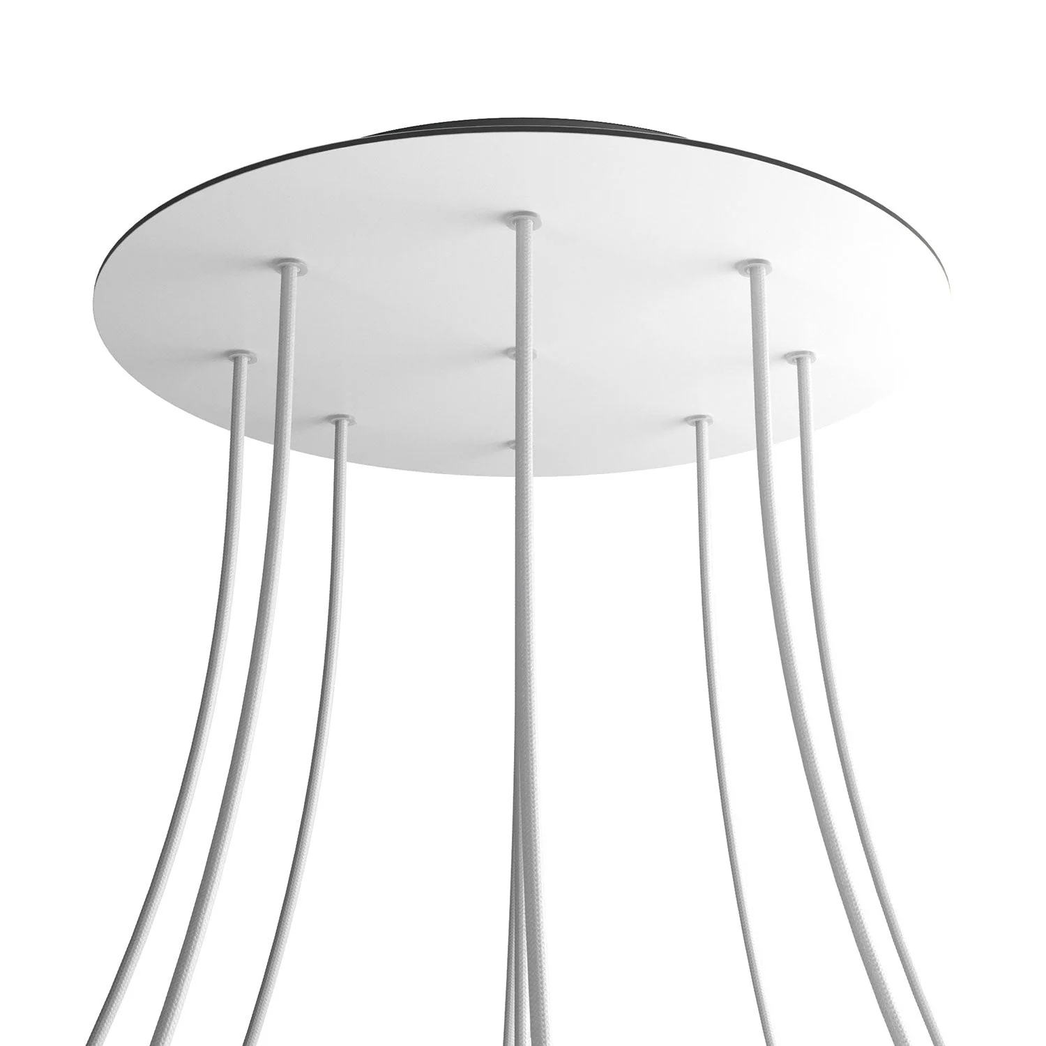 XXL Rose-One round ceiling rose, diameter 400 mm with 9 holes and 4 side holes - Matt white - Image 8